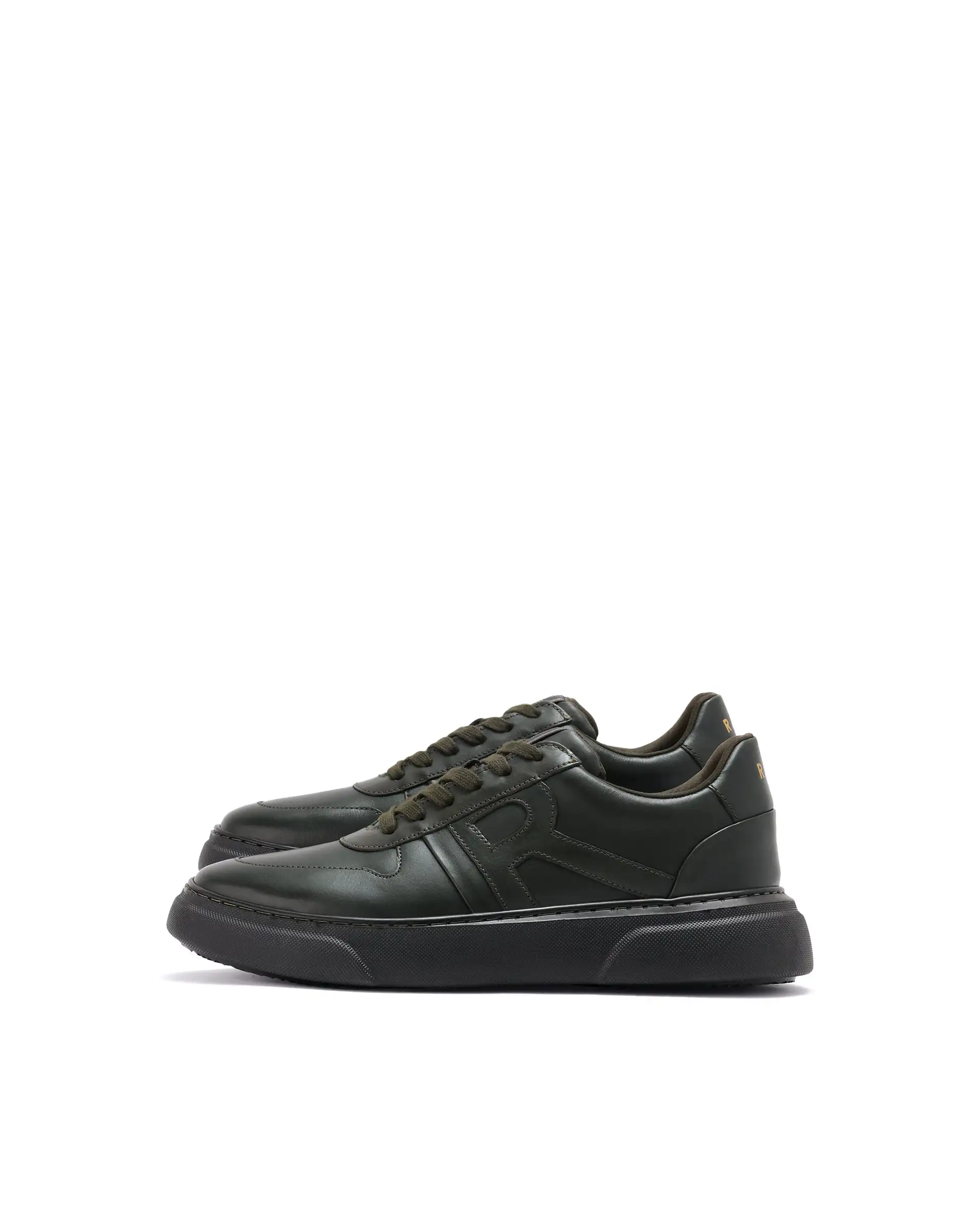 Rare Rabbit Men's Cygnus Green Genuine Leather Monotone Low-Top Lace-Up Branded Sneaker Shoes - Image 5