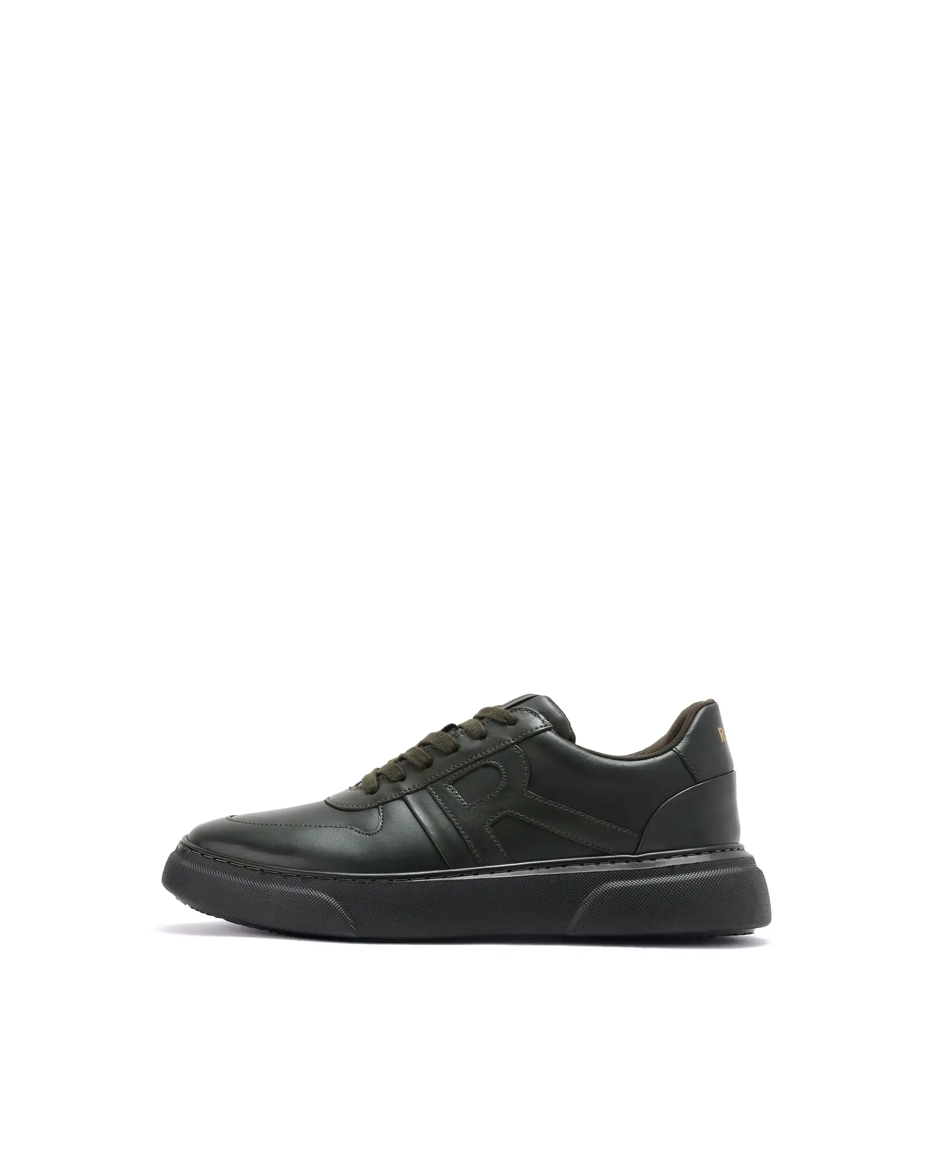 Rare Rabbit Men's Cygnus Green Genuine Leather Monotone Low-Top Lace-Up Branded Sneaker Shoes - Image 8