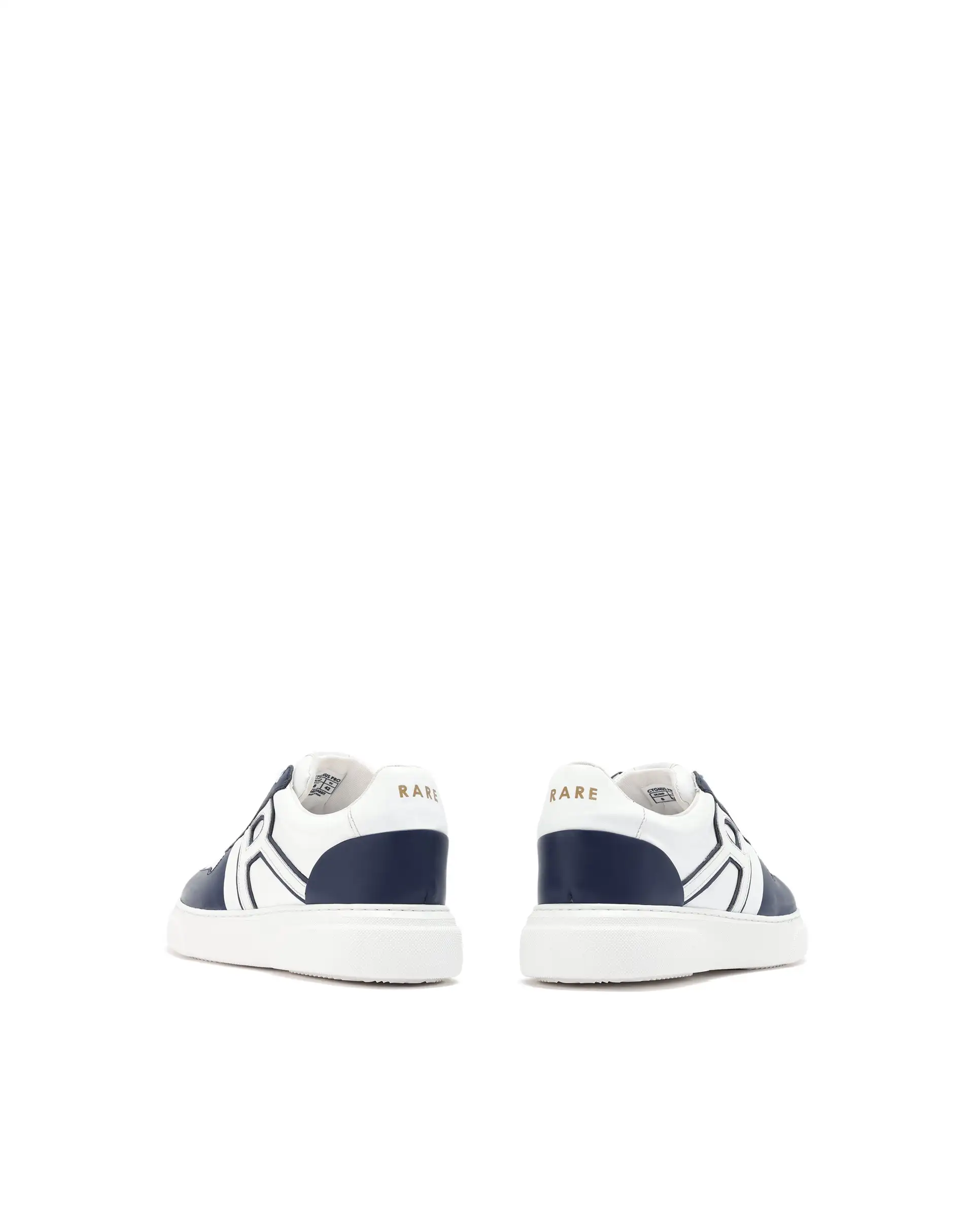 Rare Rabbit Mens Cygnus Pro Navy Genuine Leather Dual Tone Low-Top Lace-Up Sneaker Shoe - Image 6