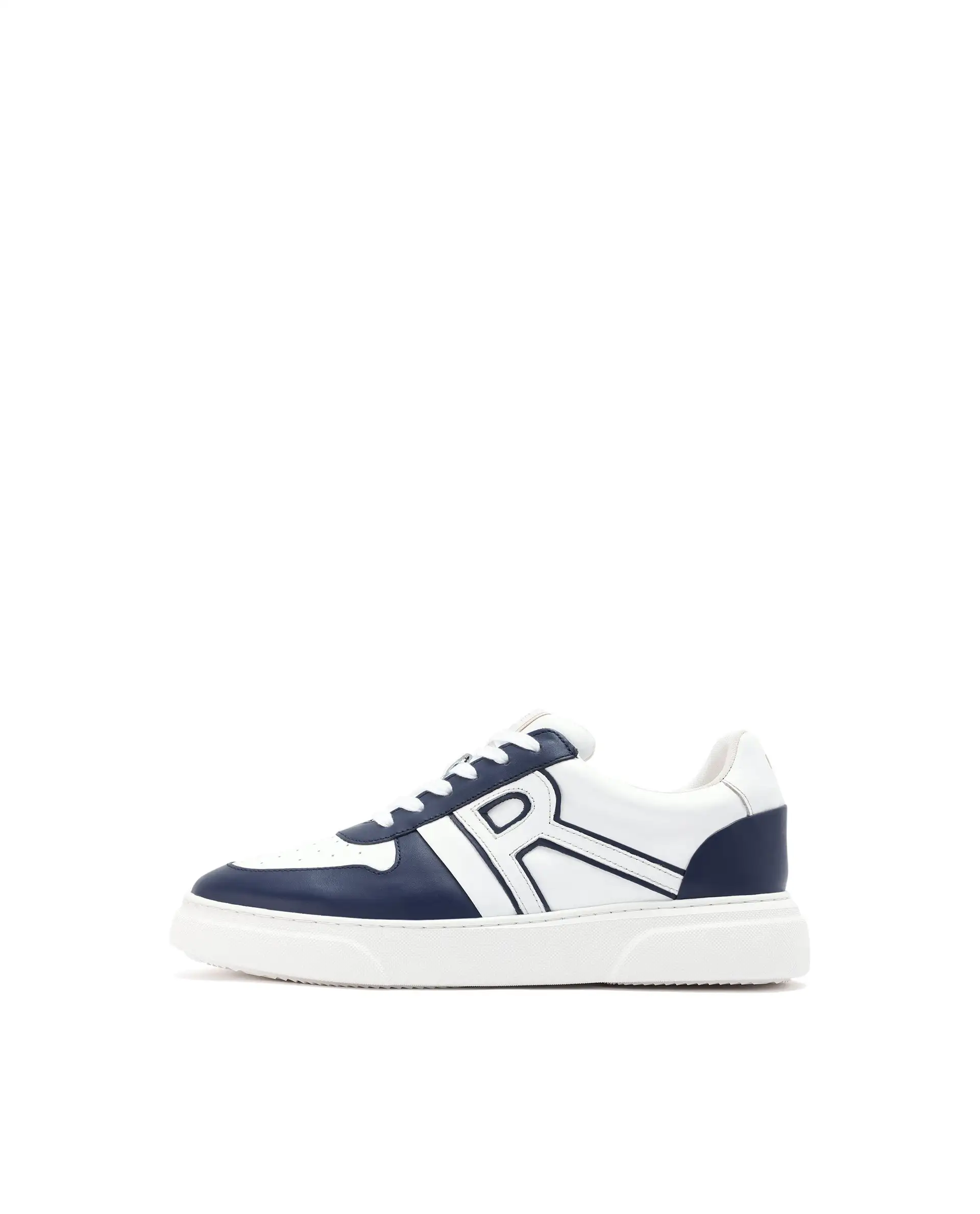 Rare Rabbit Mens Cygnus Pro Navy Genuine Leather Dual Tone Low-Top Lace-Up Sneaker Shoe - Image 8