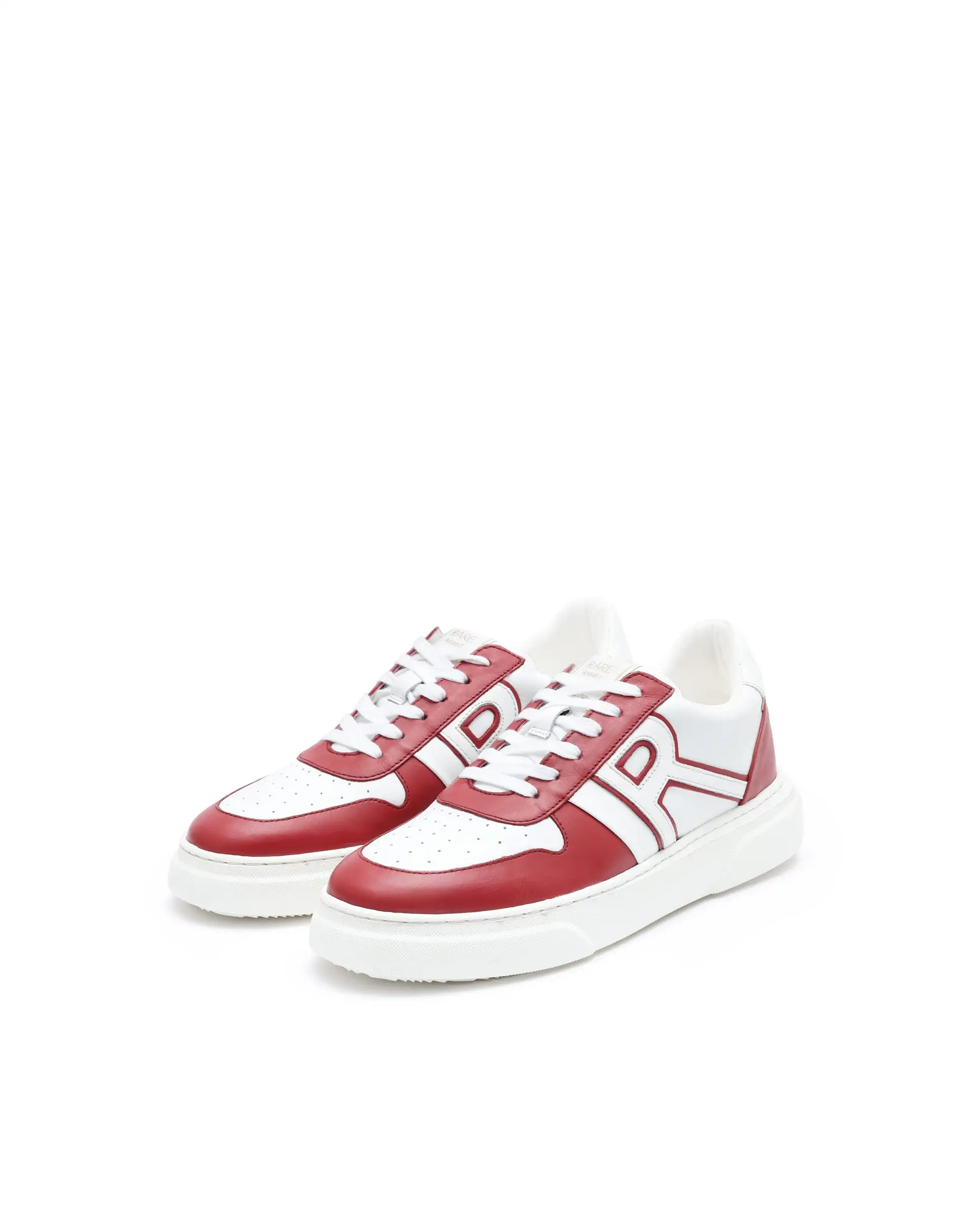 Rare Rabbit Mens Cygnus Pro Red Genuine Leather Dual Tone Low-Top Lace-Up Sneaker Shoe - Image 3
