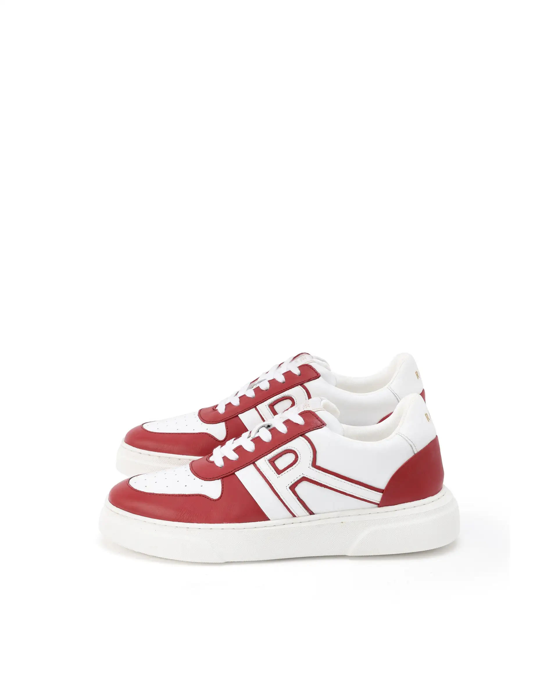 Rare Rabbit Mens Cygnus Pro Red Genuine Leather Dual Tone Low-Top Lace-Up Sneaker Shoe - Image 5