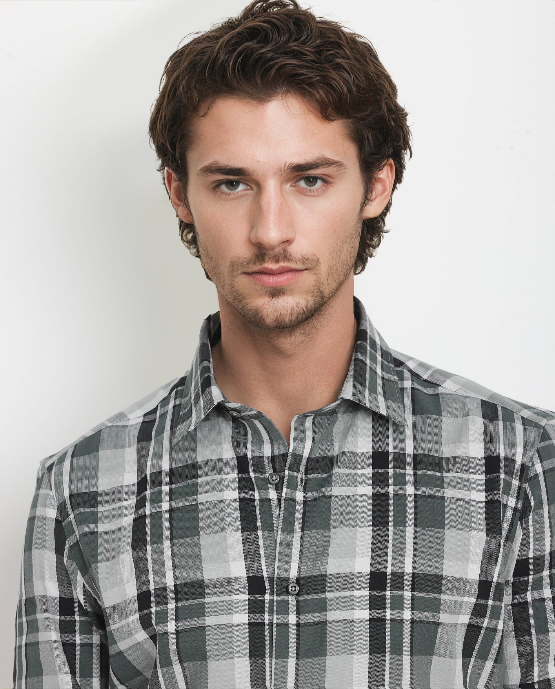 Rare Rabbit Men's Dae Green Cotton Checked Print Regular Fit Full Sleeve Collared Shirt - Image 4
