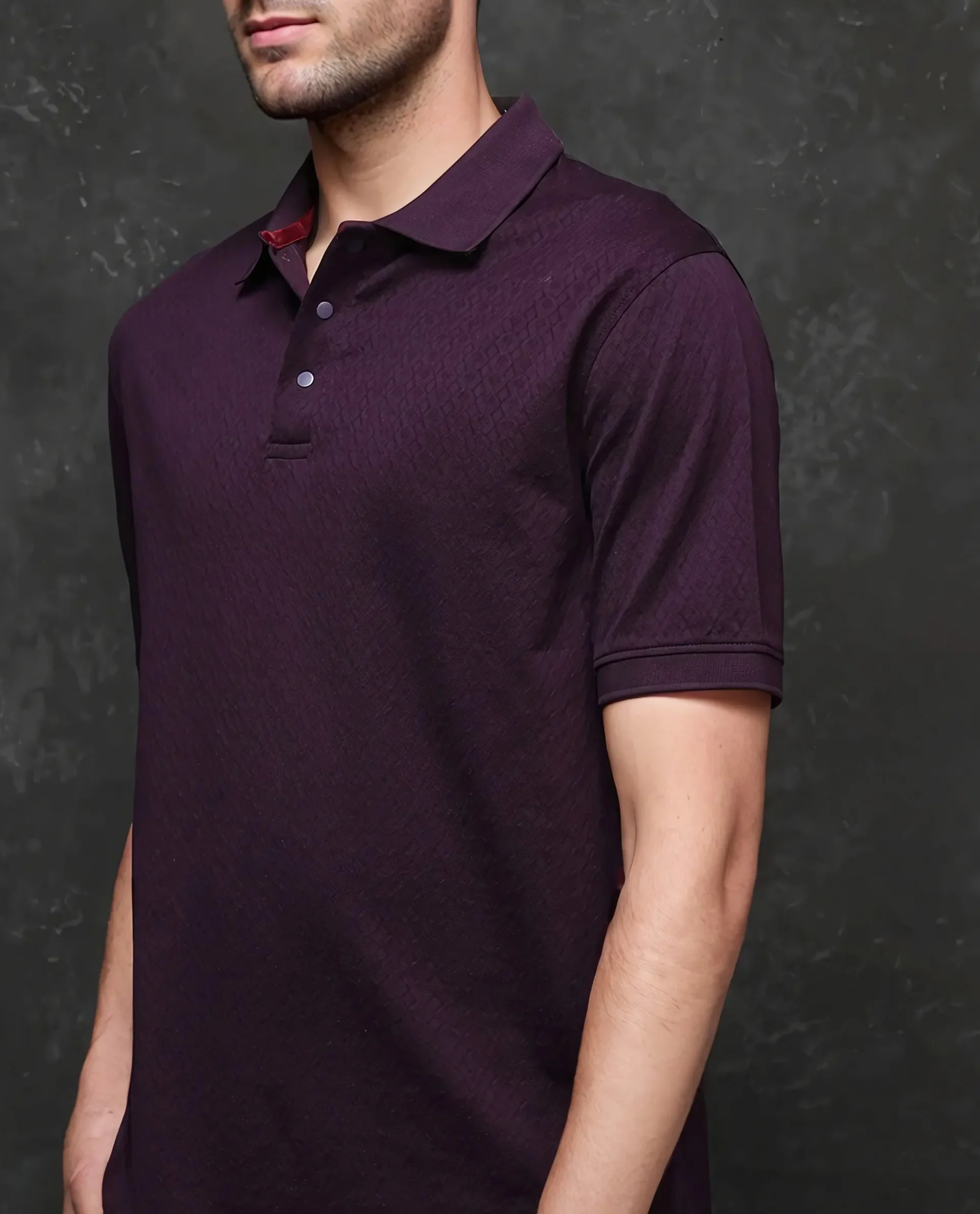Rare Rabbit Men's Cotton Jacquard Regular Fit Half Sleeve Polo - Image 4