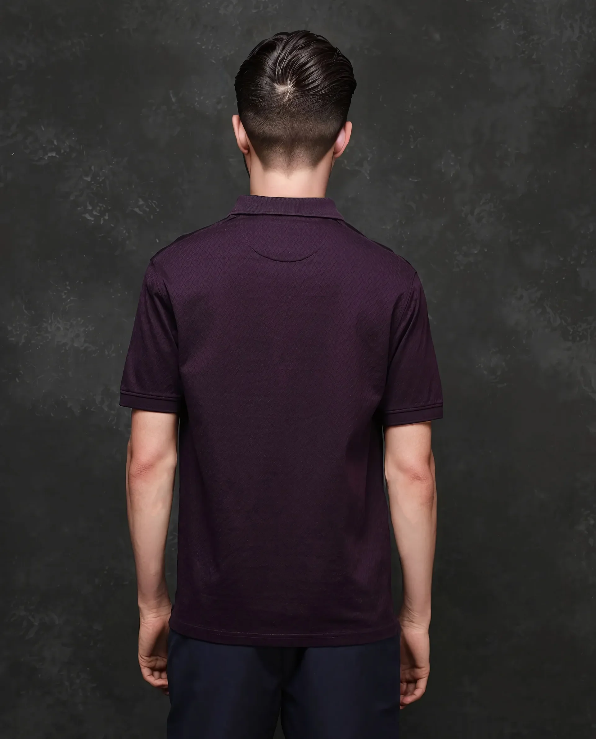 Rare Rabbit Men's Cotton Jacquard Regular Fit Half Sleeve Polo - Image 7