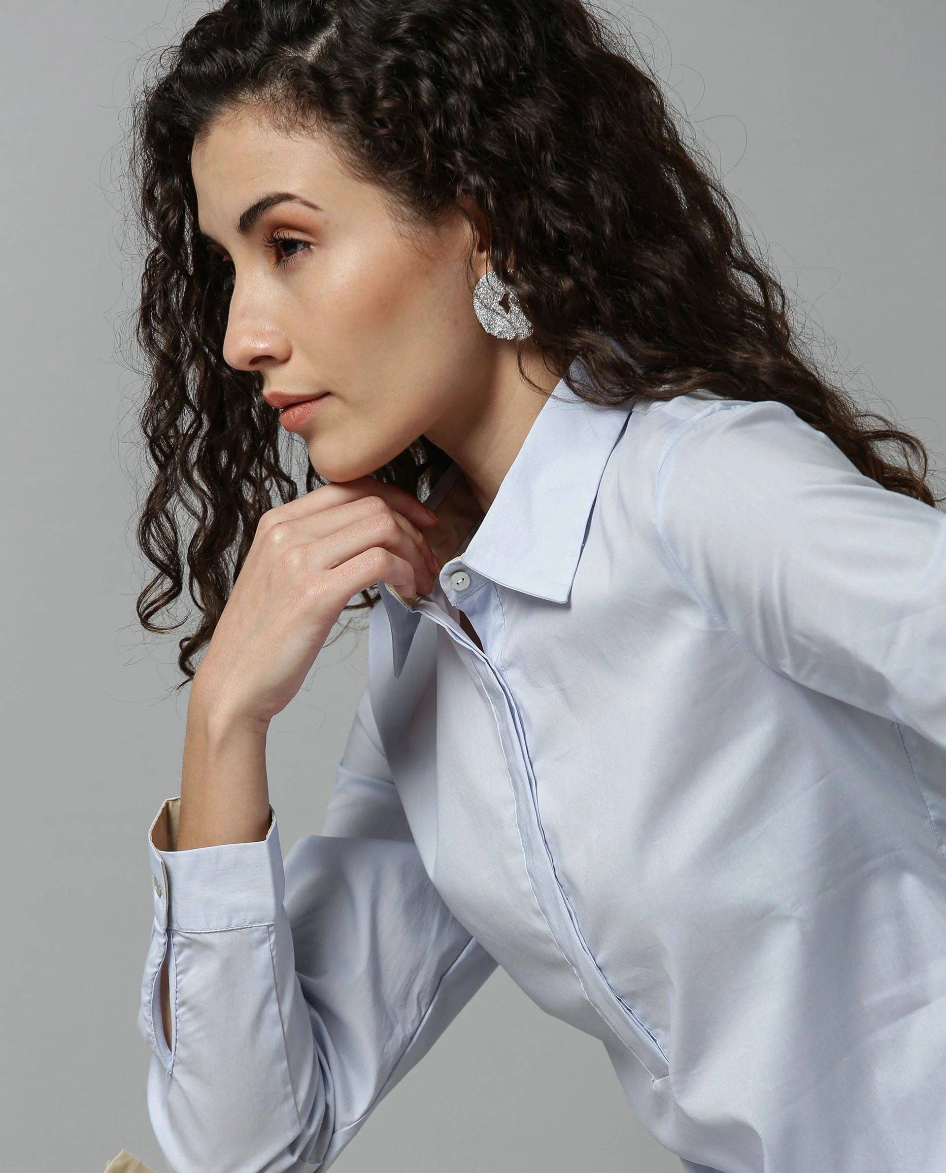 Rareism Women Dahlia Blue Dress Full Sleeves - Image 2