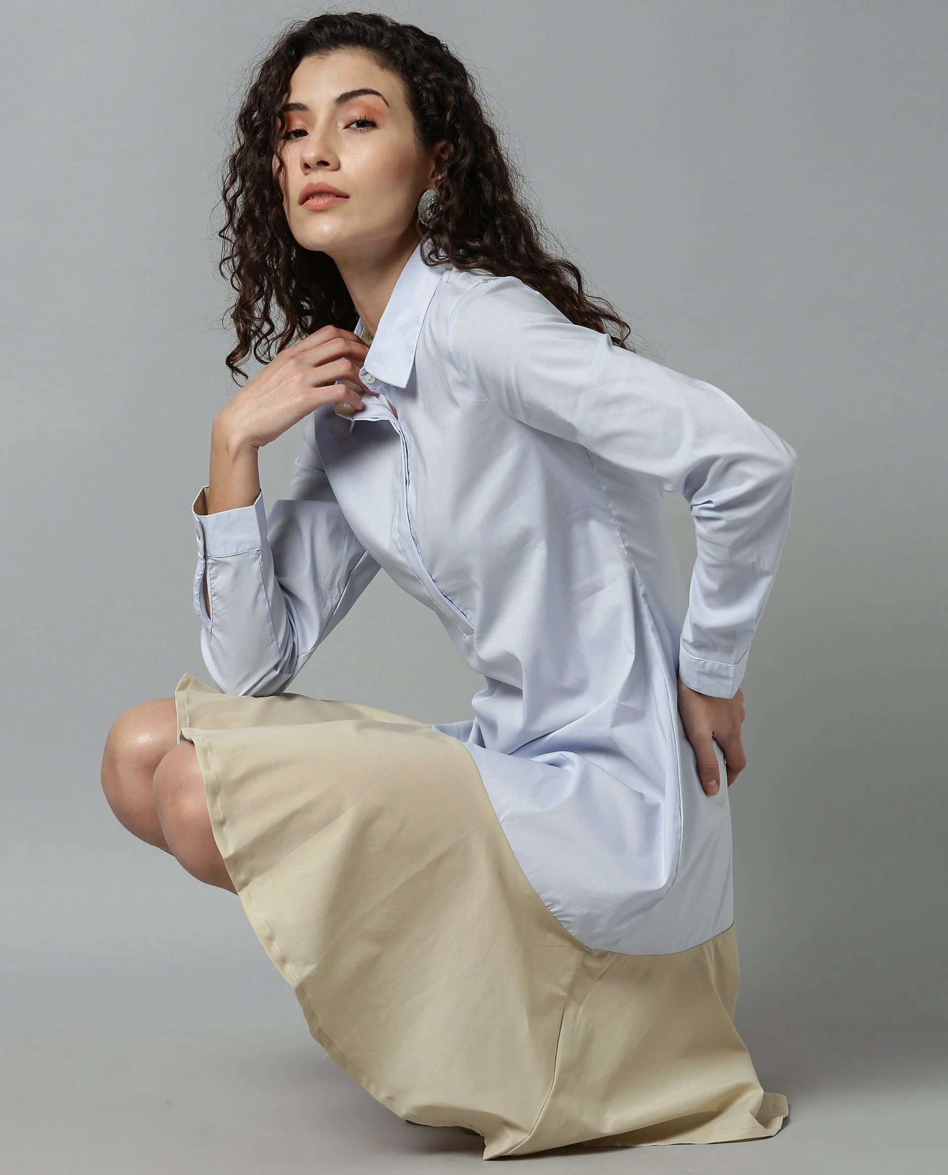 Rareism Women Dahlia Blue Dress Full Sleeves - Image 5
