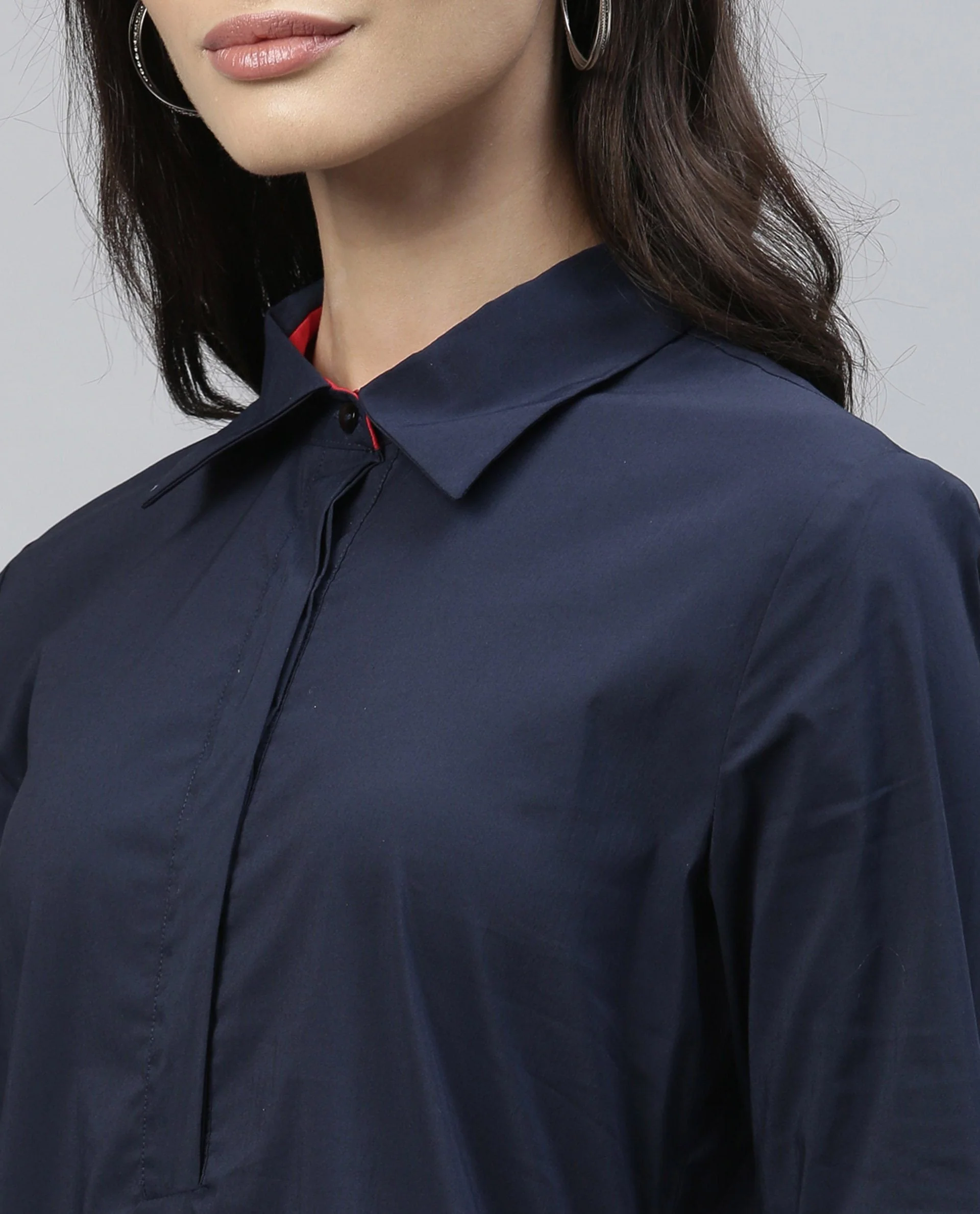 Rareism Women Dahlia Navy Dress Full Sleeves - Image 2