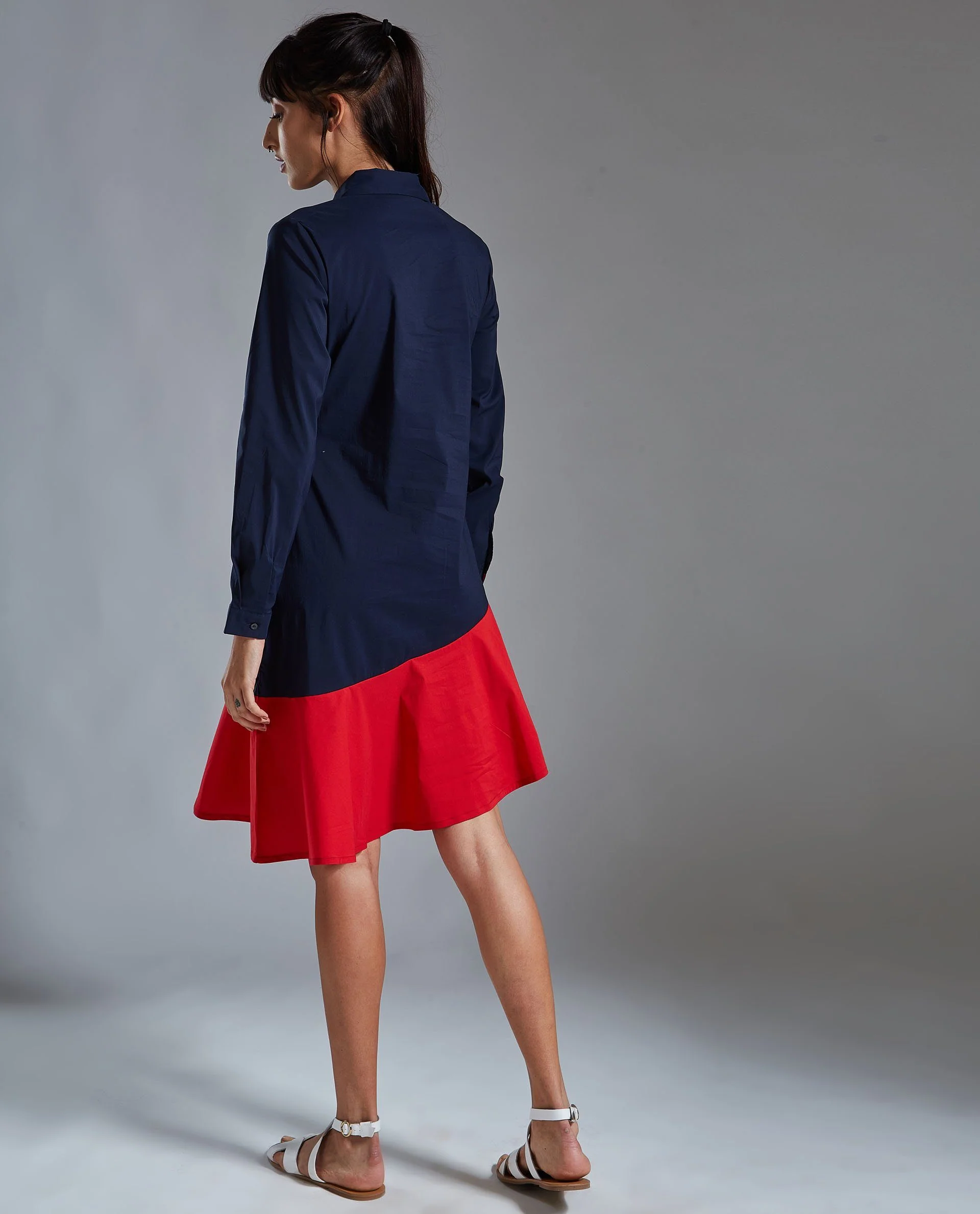 Rareism Women Dahlia Navy Dress Full Sleeves - Image 4