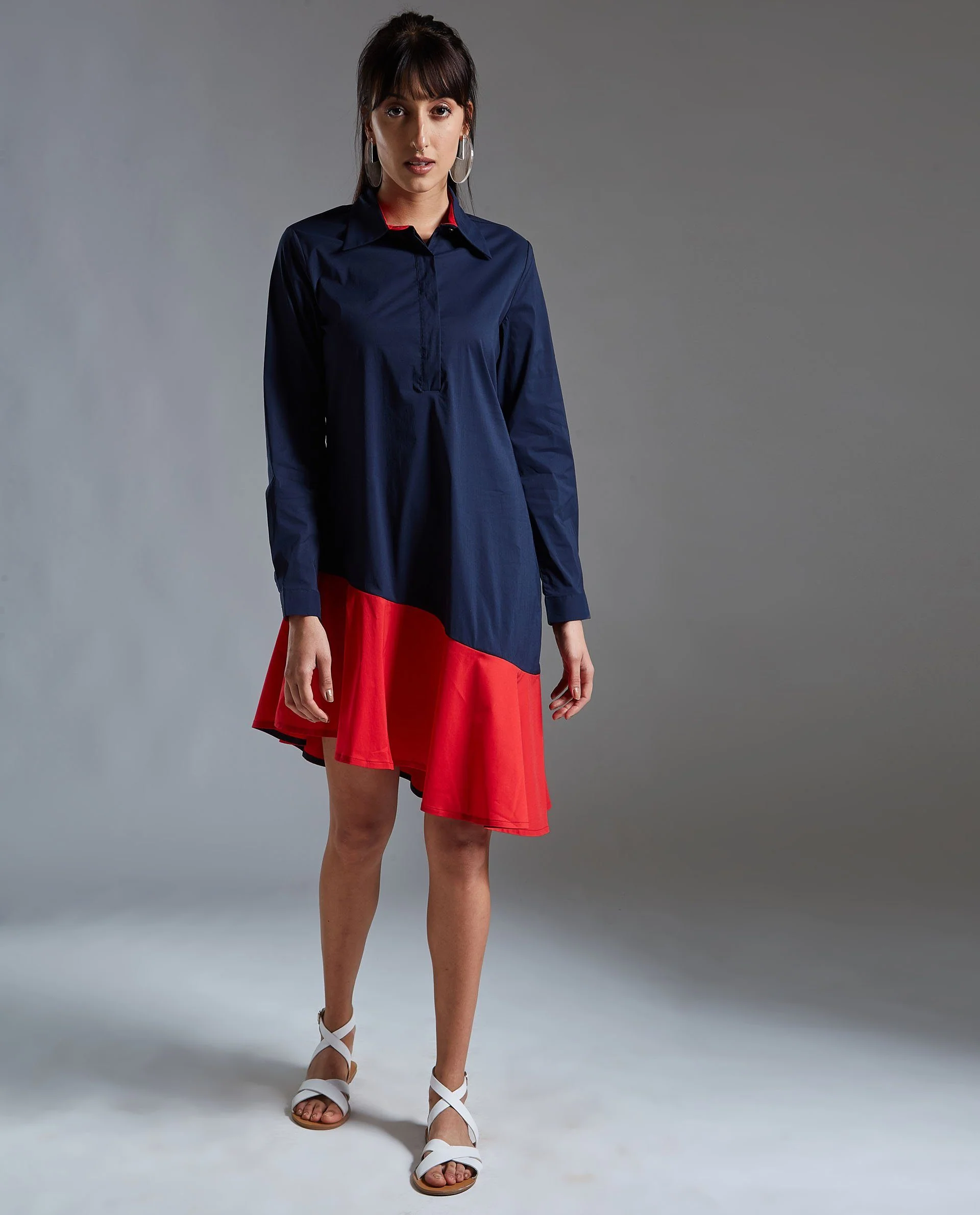 Rareism Women Dahlia Navy Dress Full Sleeves - Image 5