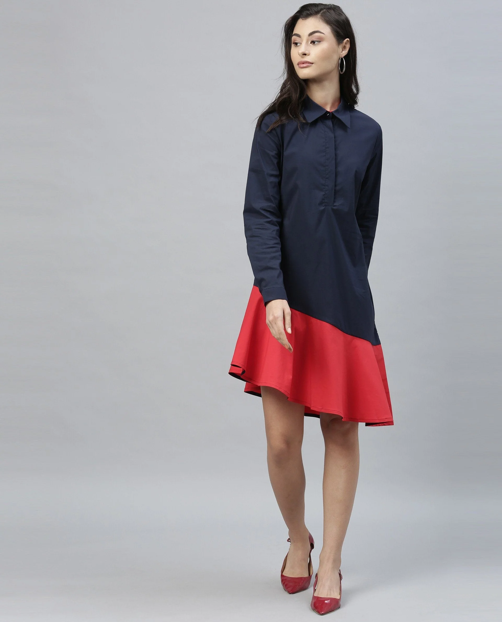 Rareism Women Dahlia Navy Dress Full Sleeves - Image 7
