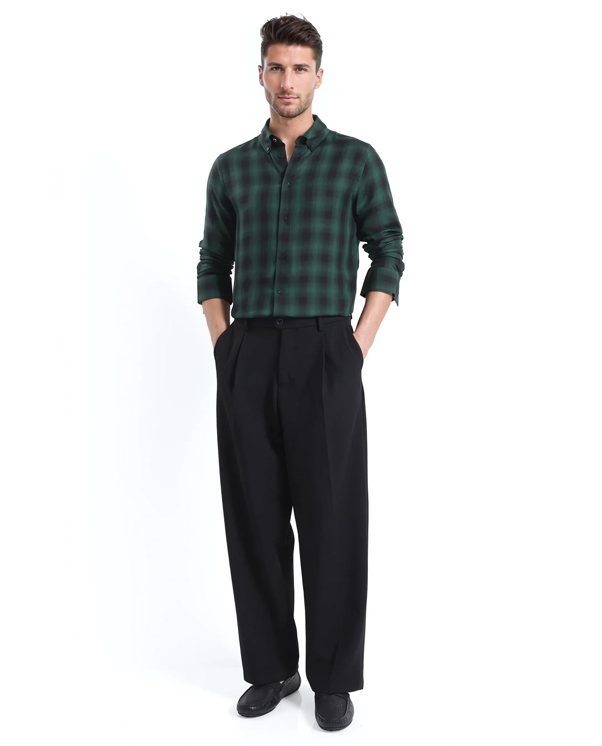 Rare Rabbit Men's Checked Print Regular Fit Full Sleeve Button-Down Collar Shirt - Image 6