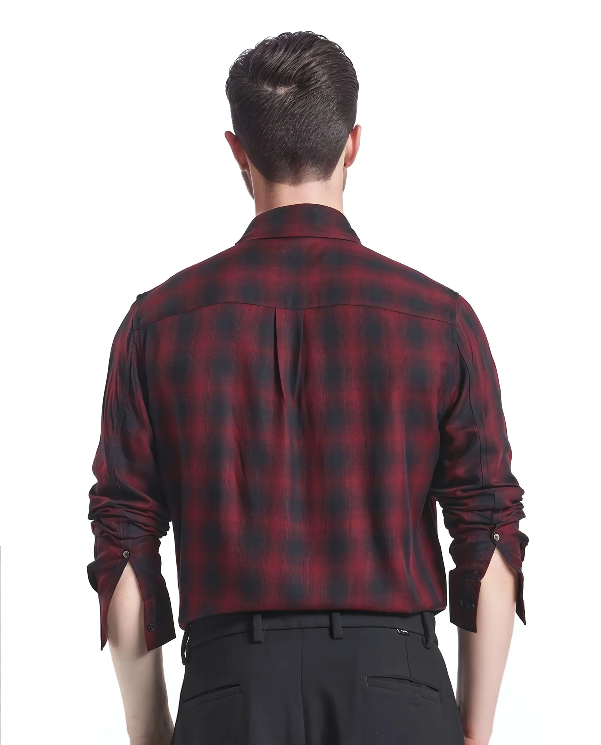 Rare Rabbit Men's Dahme Maroon Checked Print Regular Fit Full Sleeve Button-Down Collar Shirt - Image 6