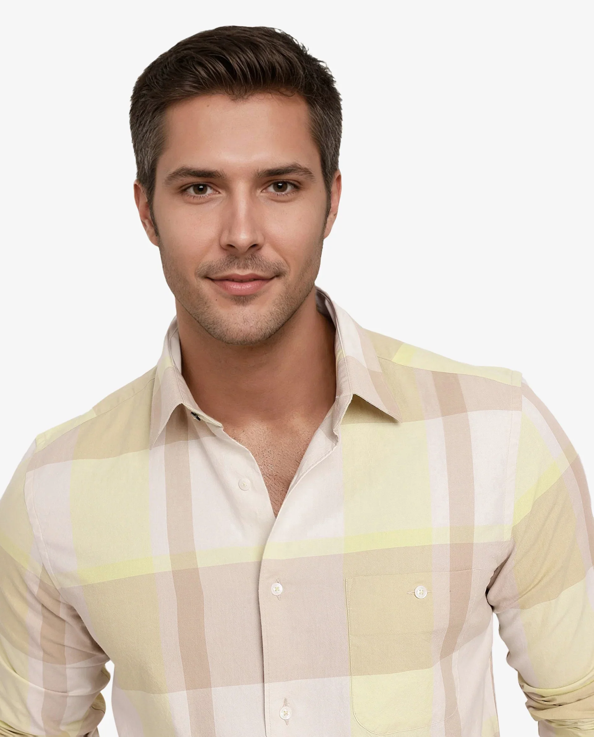 Rare Rabbit Men's Daio Light Green Cotton Checked Print Regular Fit Full Sleeve Collared Shirt - Image 5