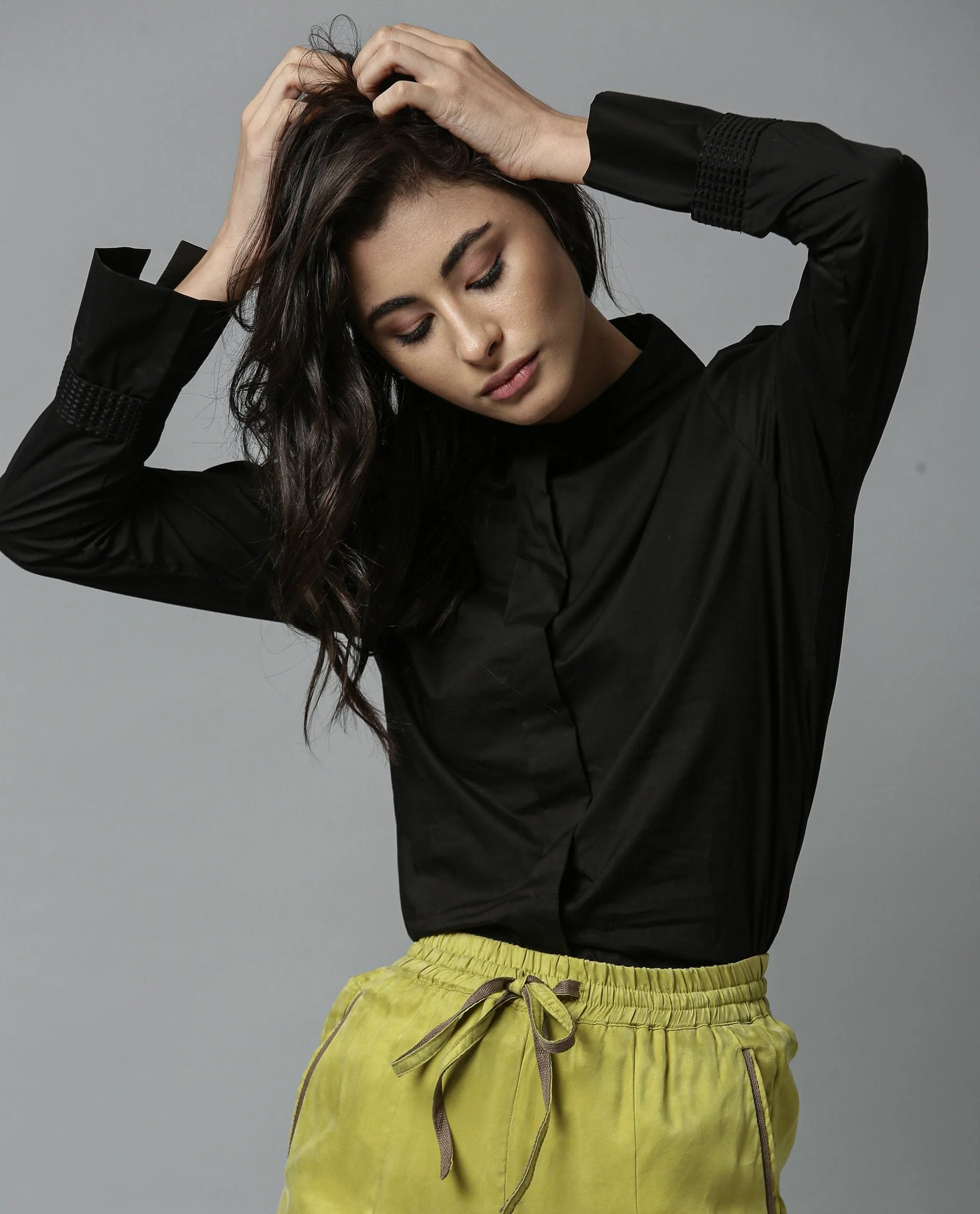 Rareism Women Daisy Black Top Full Sleeves - Image 2