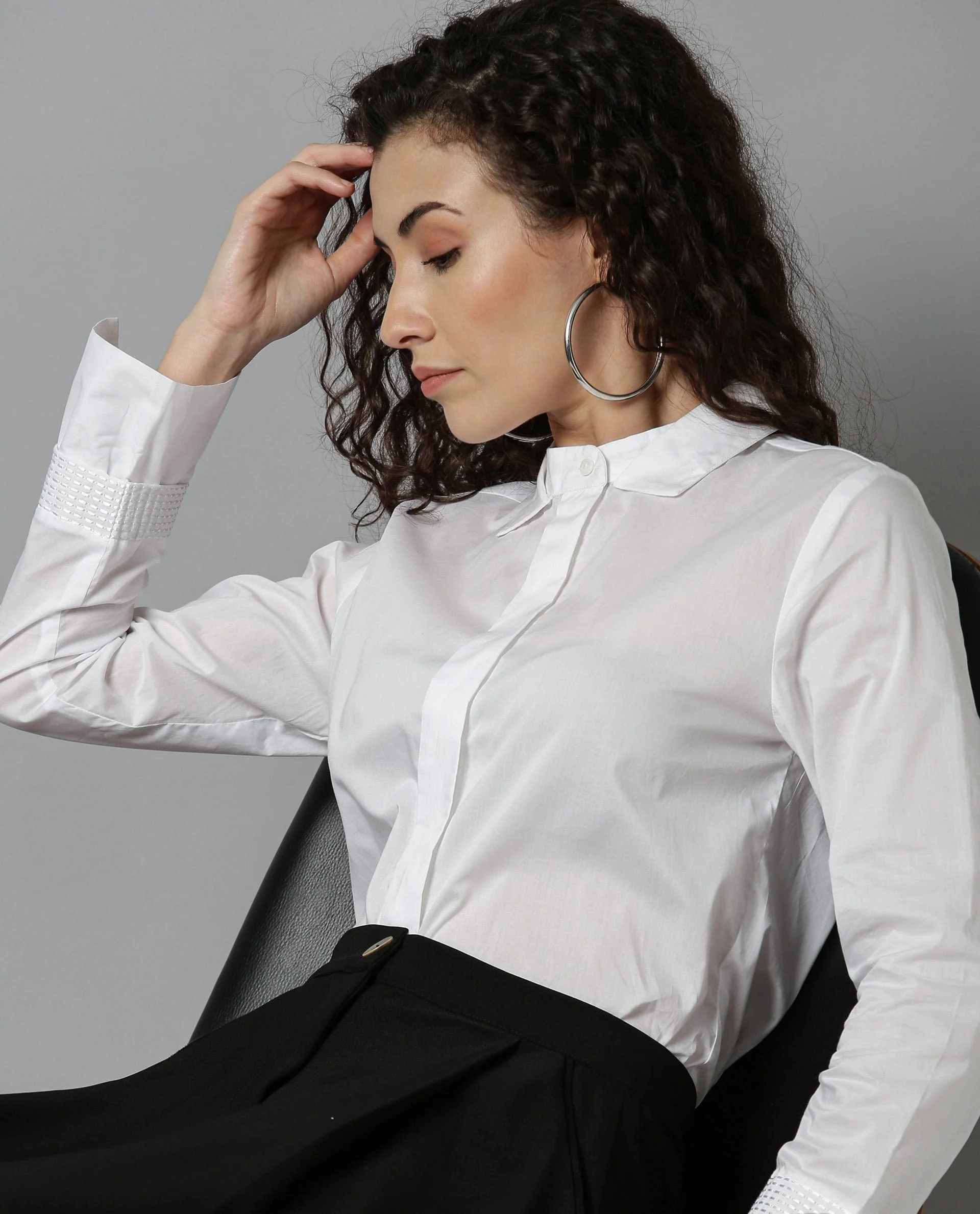 Rareism Women Daisy White Top Full Sleeves - Image 3