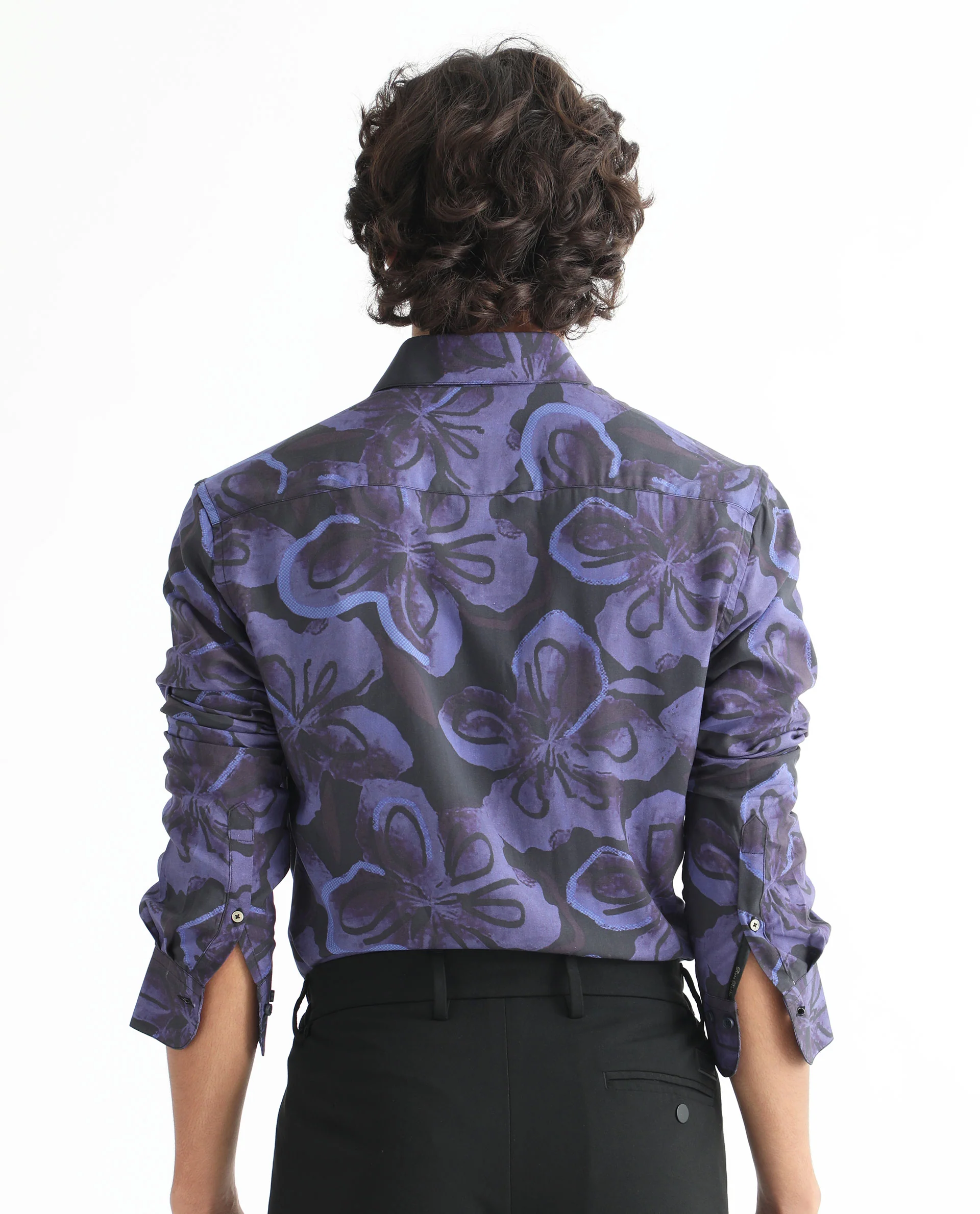 Rare Rabbit Men's Daize Purple Viscose Floral Print Regular Fit Full Sleeve Collared Shirt - Image 9