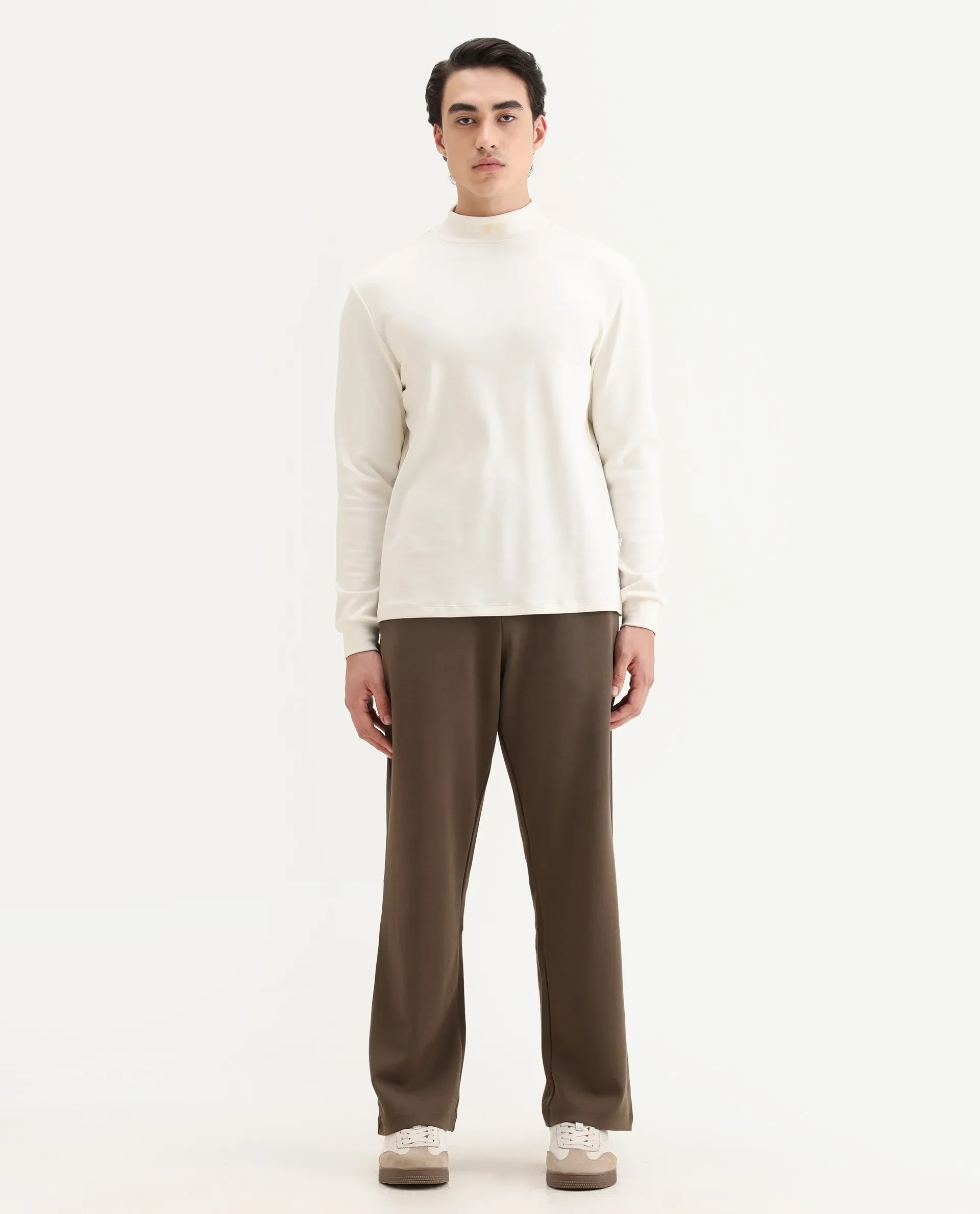 Rare Rabbit Men's Dalton Grey Cotton Blend Plain Baggy Fit Trouser - Image 4