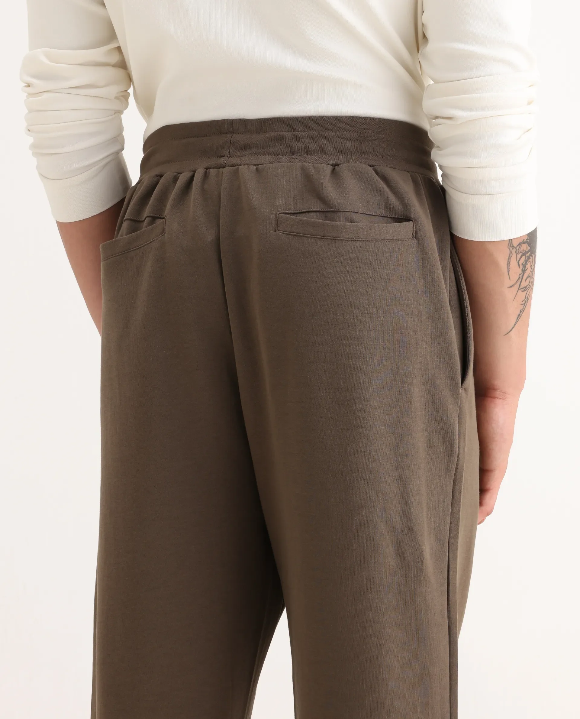 Rare Rabbit Men's Dalton Grey Cotton Blend Plain Baggy Fit Trouser - Image 7