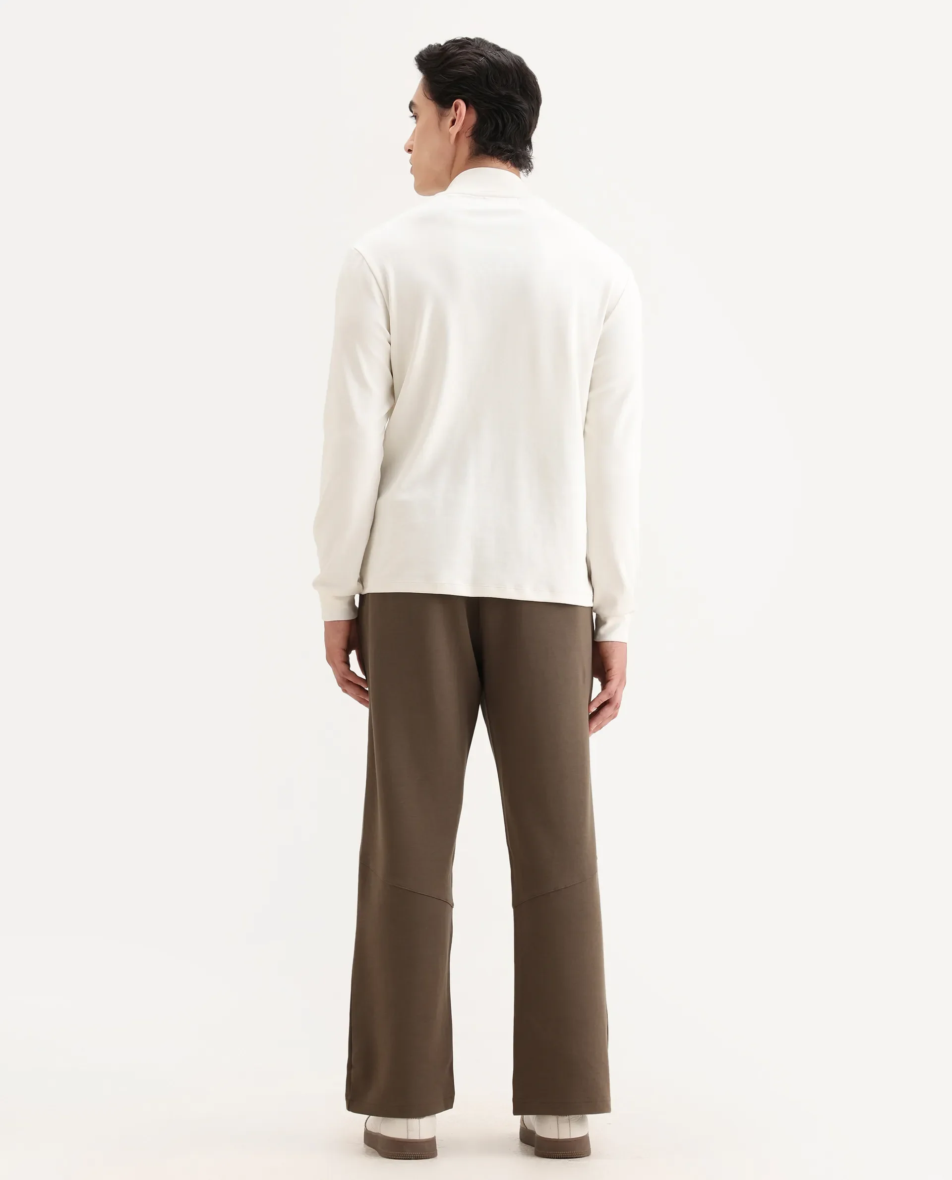 Rare Rabbit Men's Dalton Grey Cotton Blend Plain Baggy Fit Trouser - Image 8