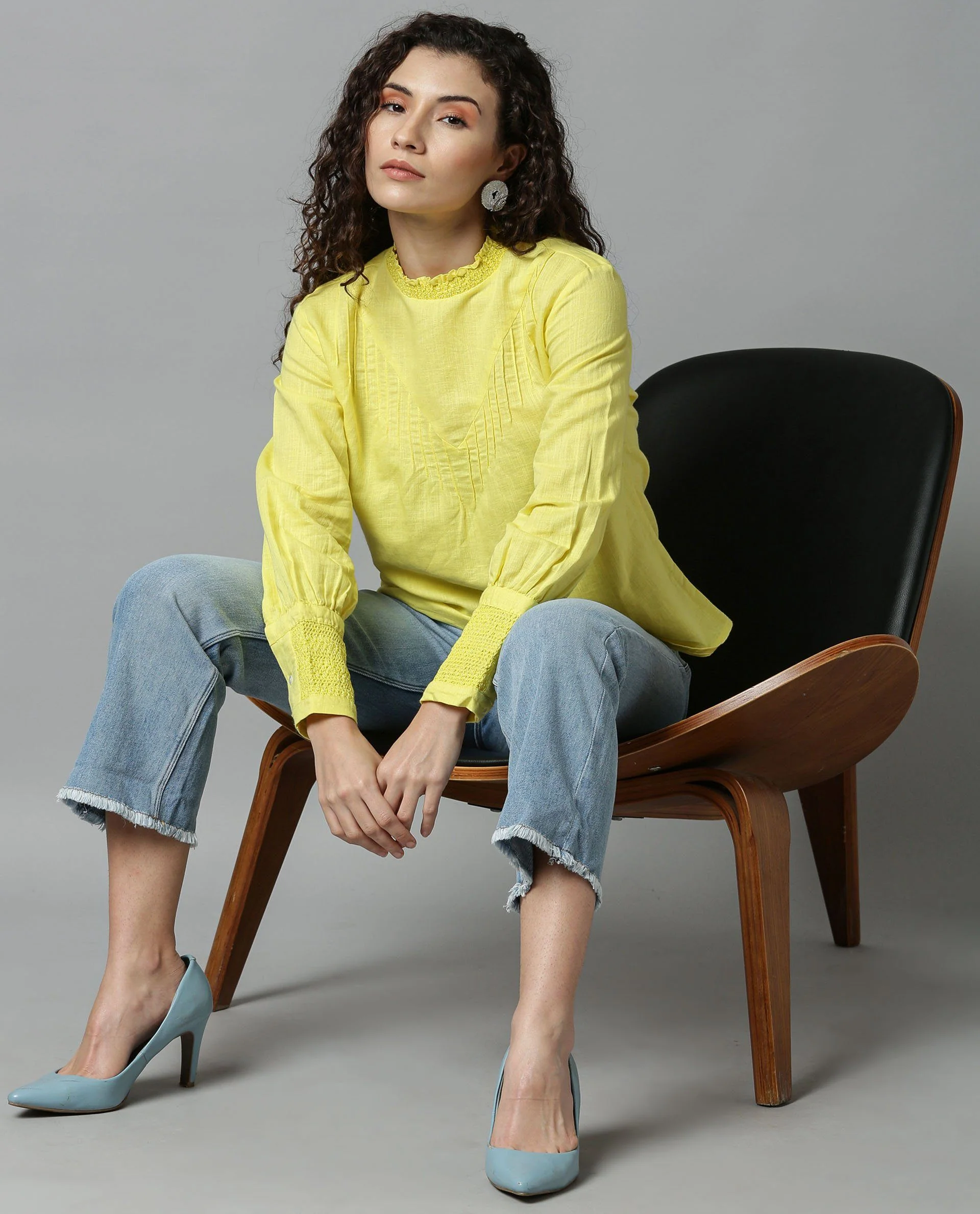Rareism Women Dandellion Yellow Top Full Sleeves - Image 6