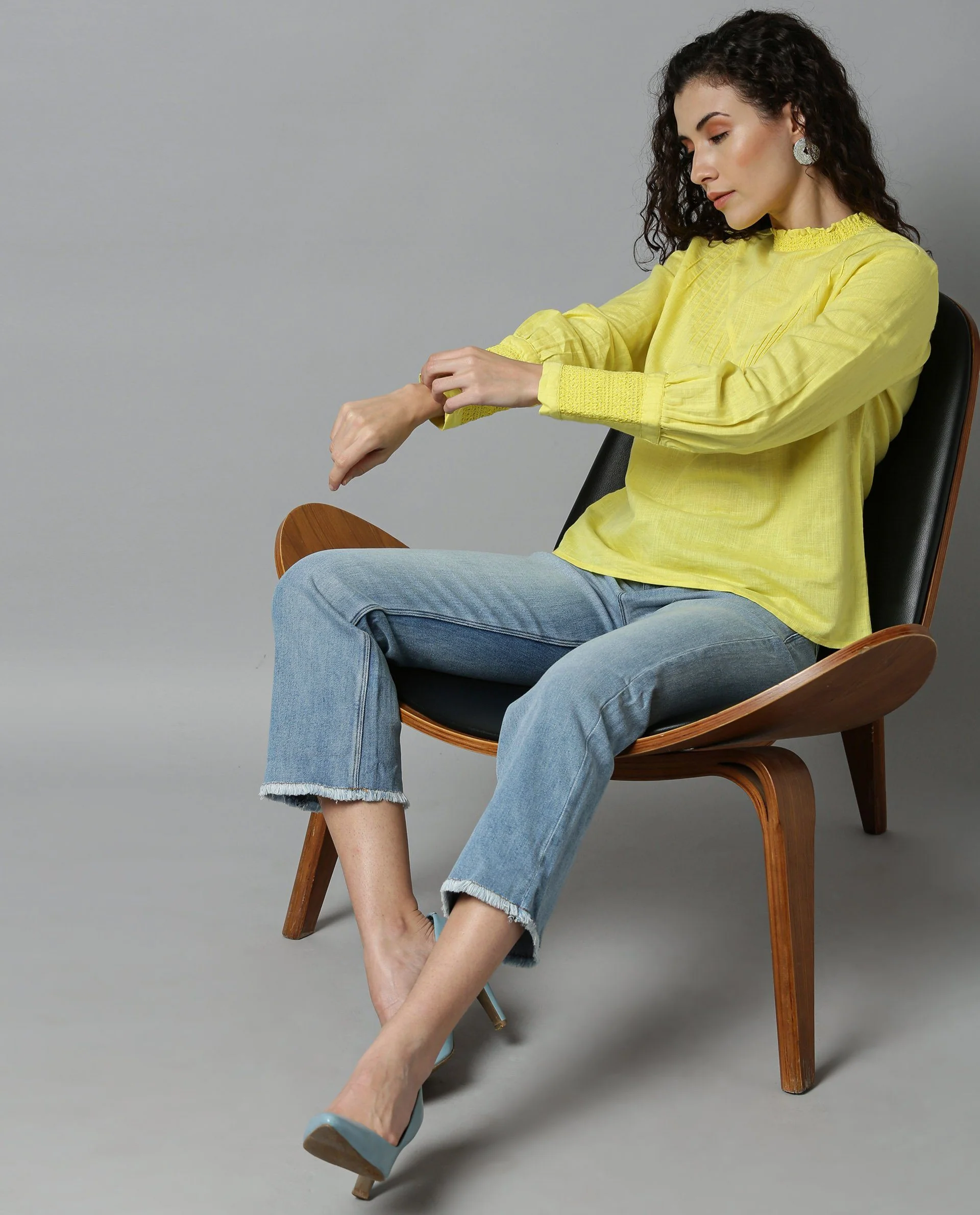 Rareism Women Dandellion Yellow Top Full Sleeves - Image 7