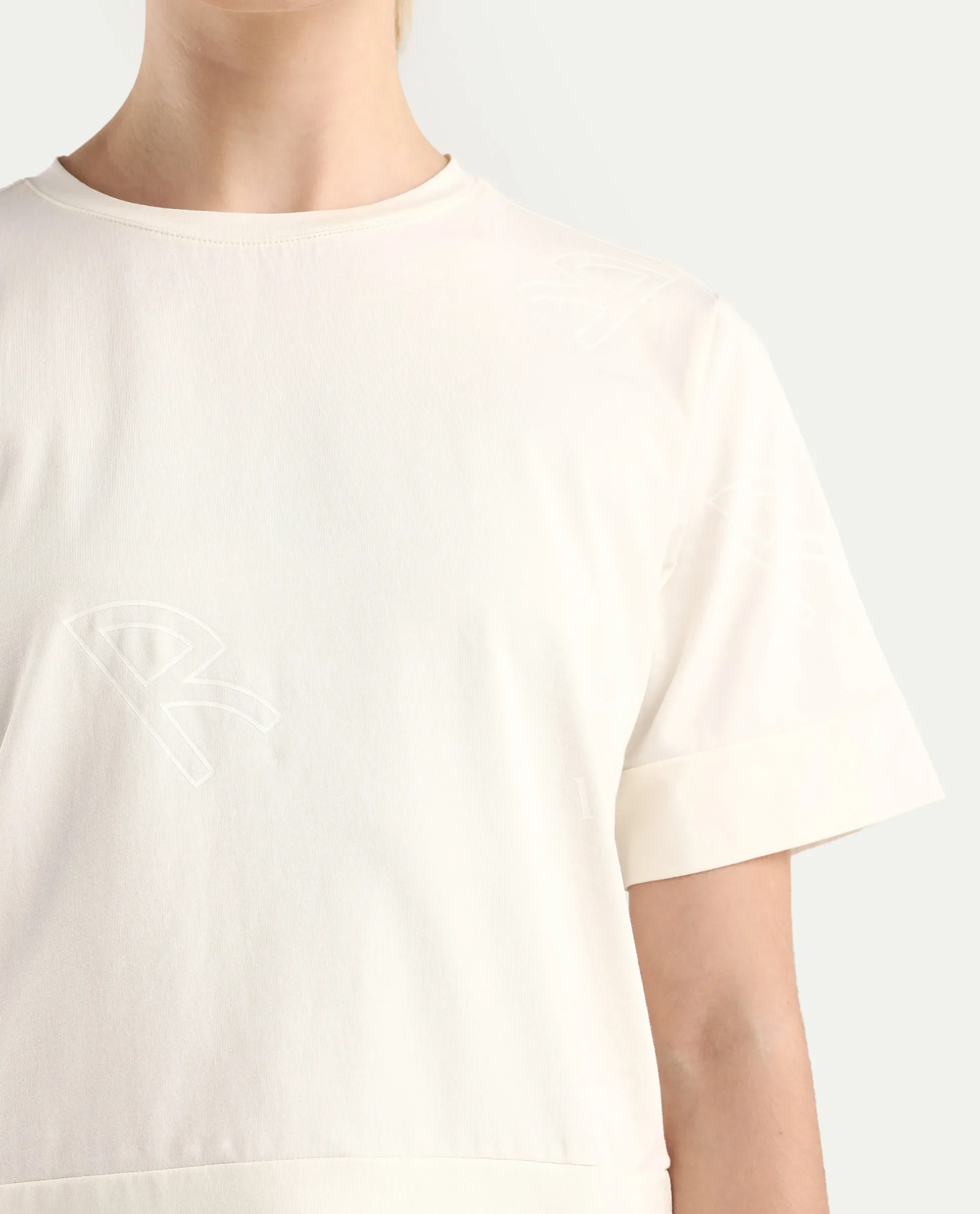 Rareism Women's Dandi Off White Cotton Blend Crew Neck Graphic Print Regular Fit T-Shirt - Image 4