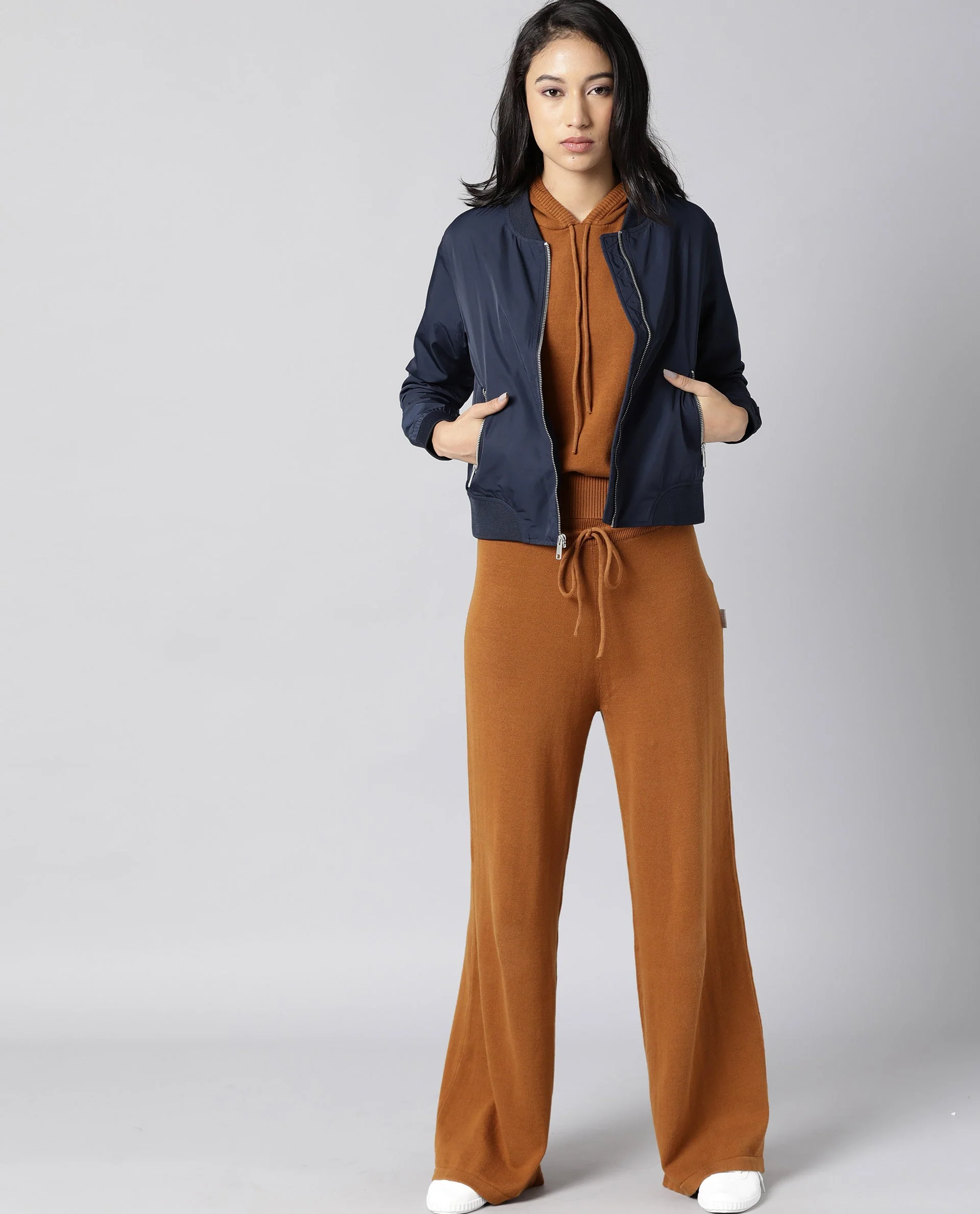 Rareism Women Dandra Navy Jacket Full Sleeves Solid - Image 3