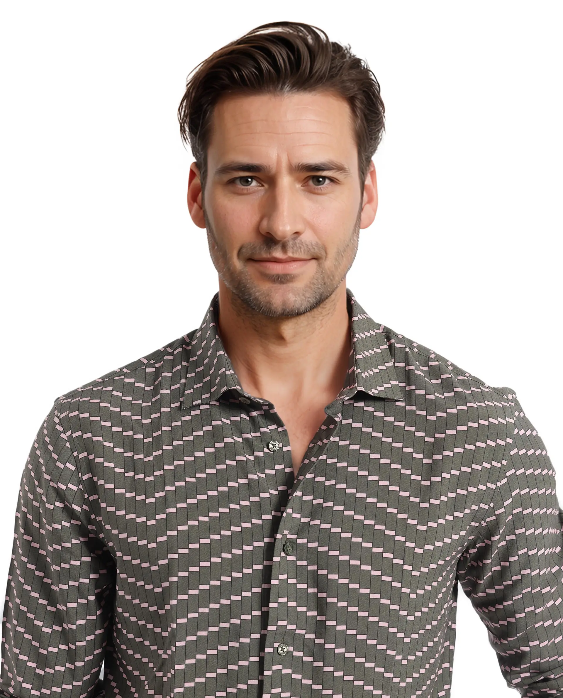 Rare Rabbit Men's Dandy Dark Olive Viscose Printed Regular Fit Full Sleeve Collared Shirt - Image 6
