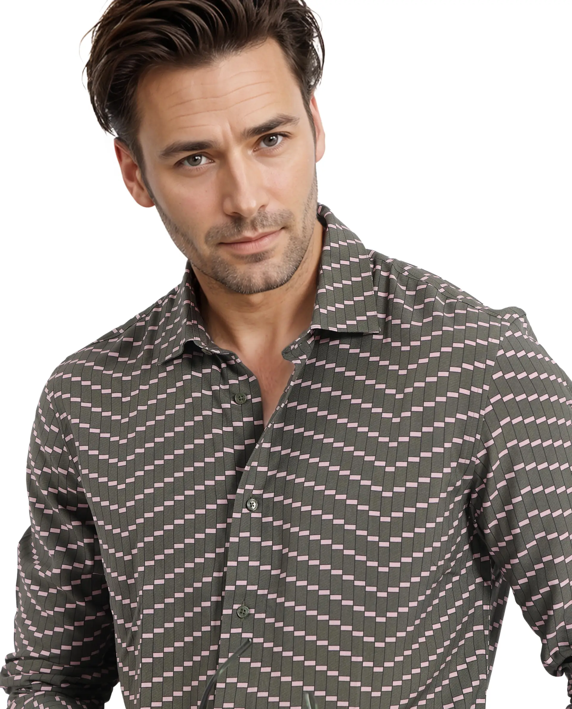 Rare Rabbit Men's Dandy Dark Olive Viscose Printed Regular Fit Full Sleeve Collared Shirt - Image 7
