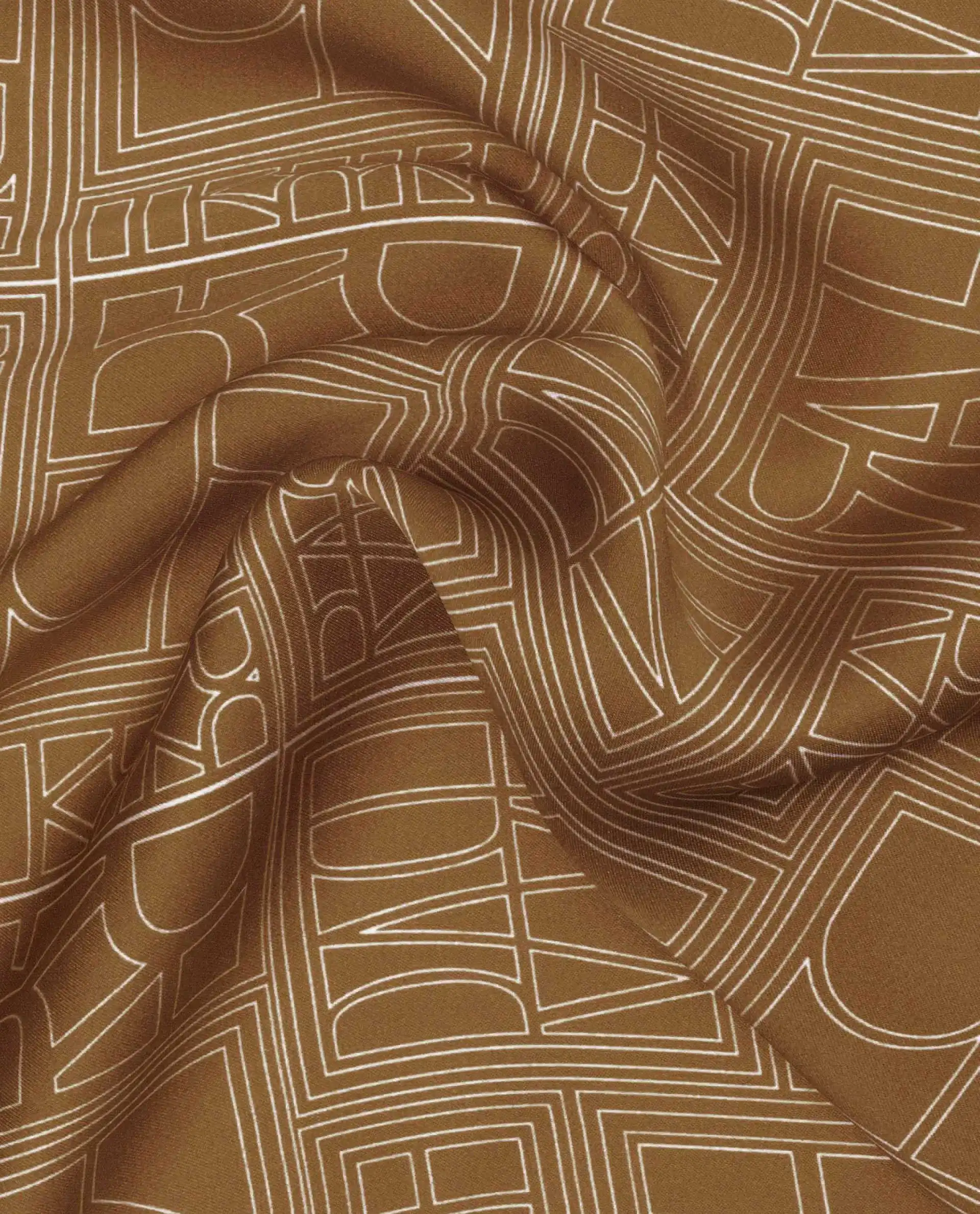 Rare Rabbit Men's Dani Mustard Silk Fabric Monogram Print Pocket Square - Image 3