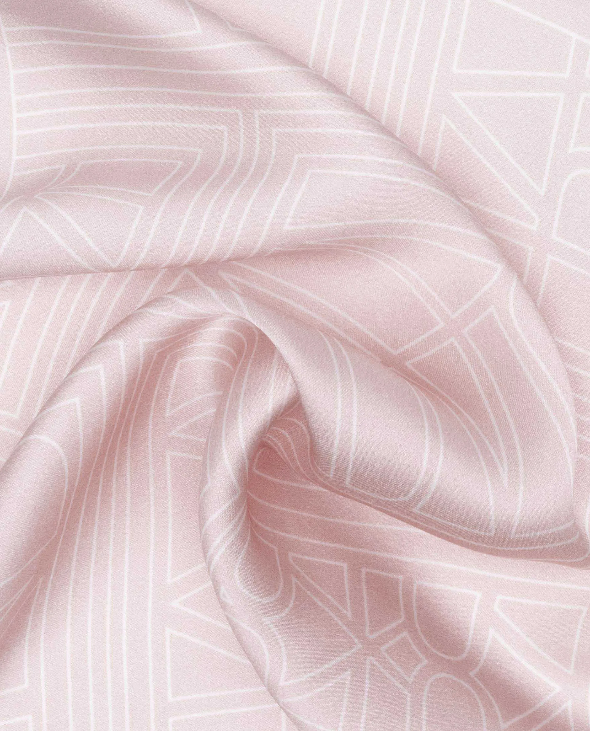 Rare Rabbit Men's Dani Light Pink Silk Fabric Monogram Print Pocket Square - Image 3