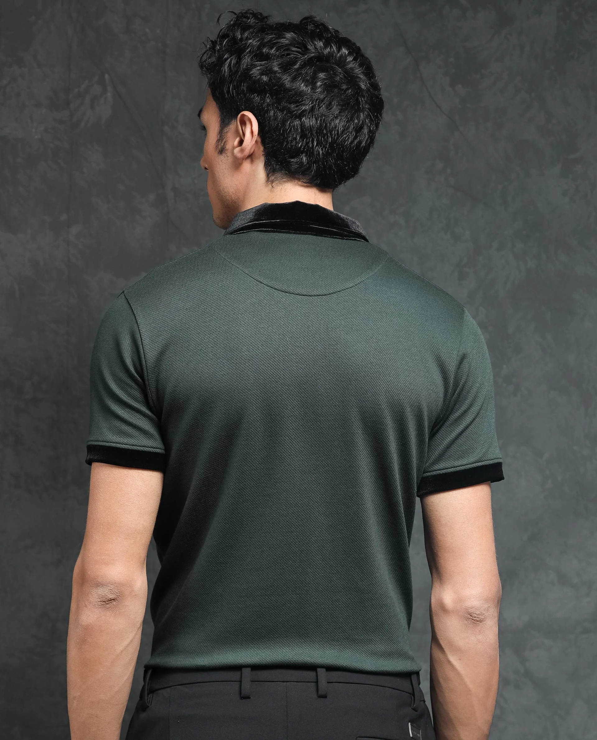 Rare Rabbit Men's Danil Dark Green Cotton Embroidered Regular Fit Half Sleeve Polo - Image 10