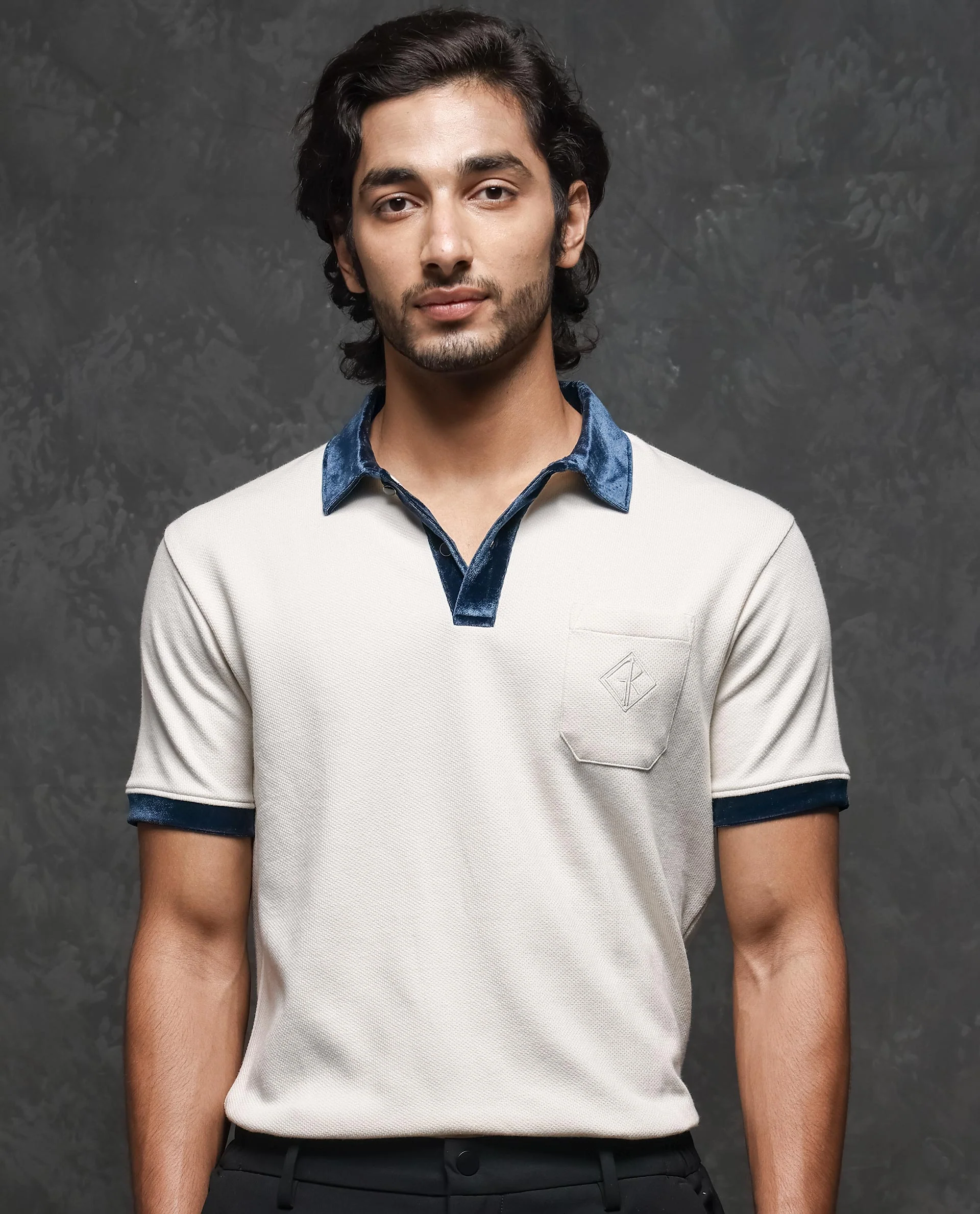 Rare Rabbit Men's Danil Off White Plain Regular Fit Half Sleeve Polo - Image 4
