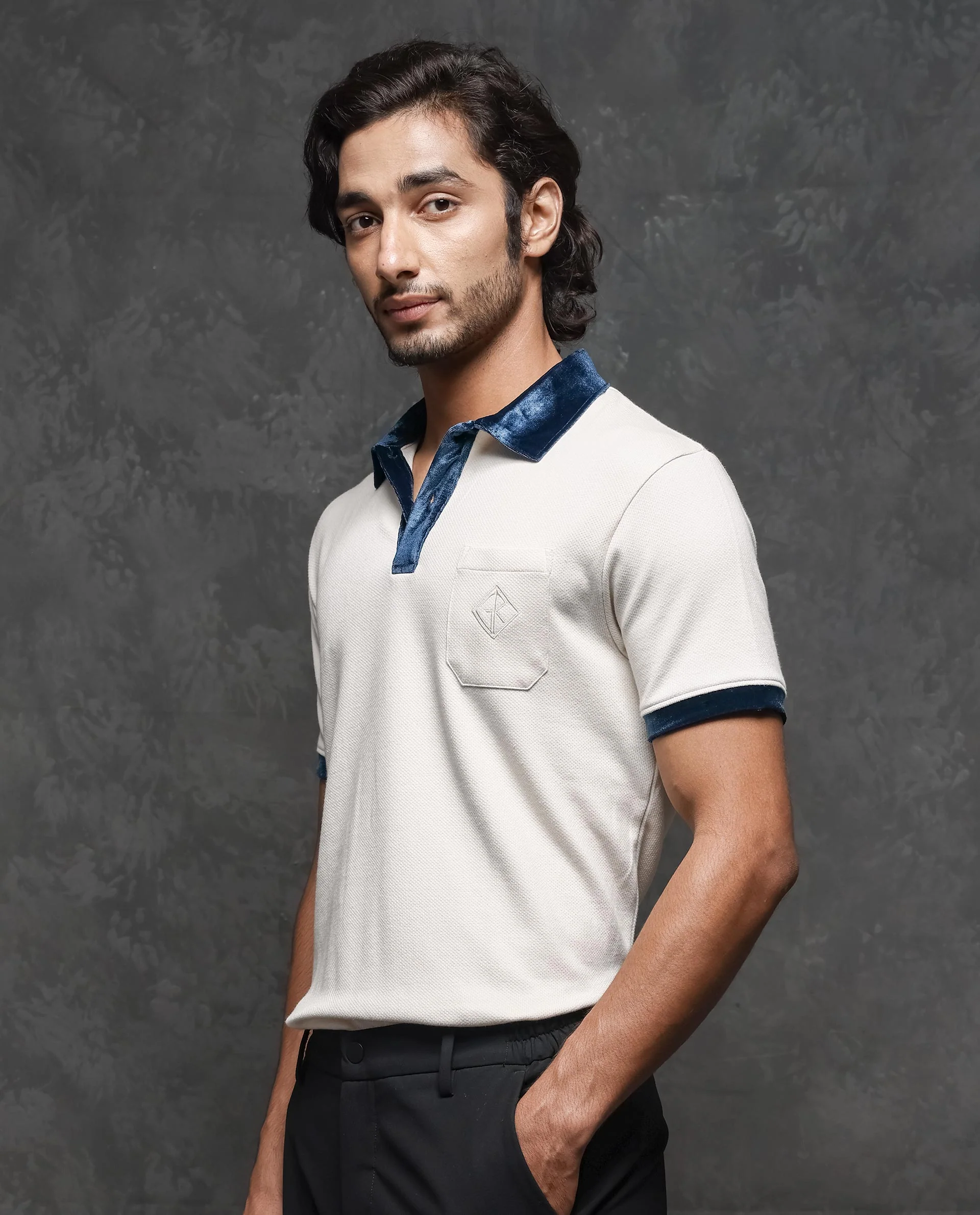 Rare Rabbit Men's Danil Off White Plain Regular Fit Half Sleeve Polo - Image 5