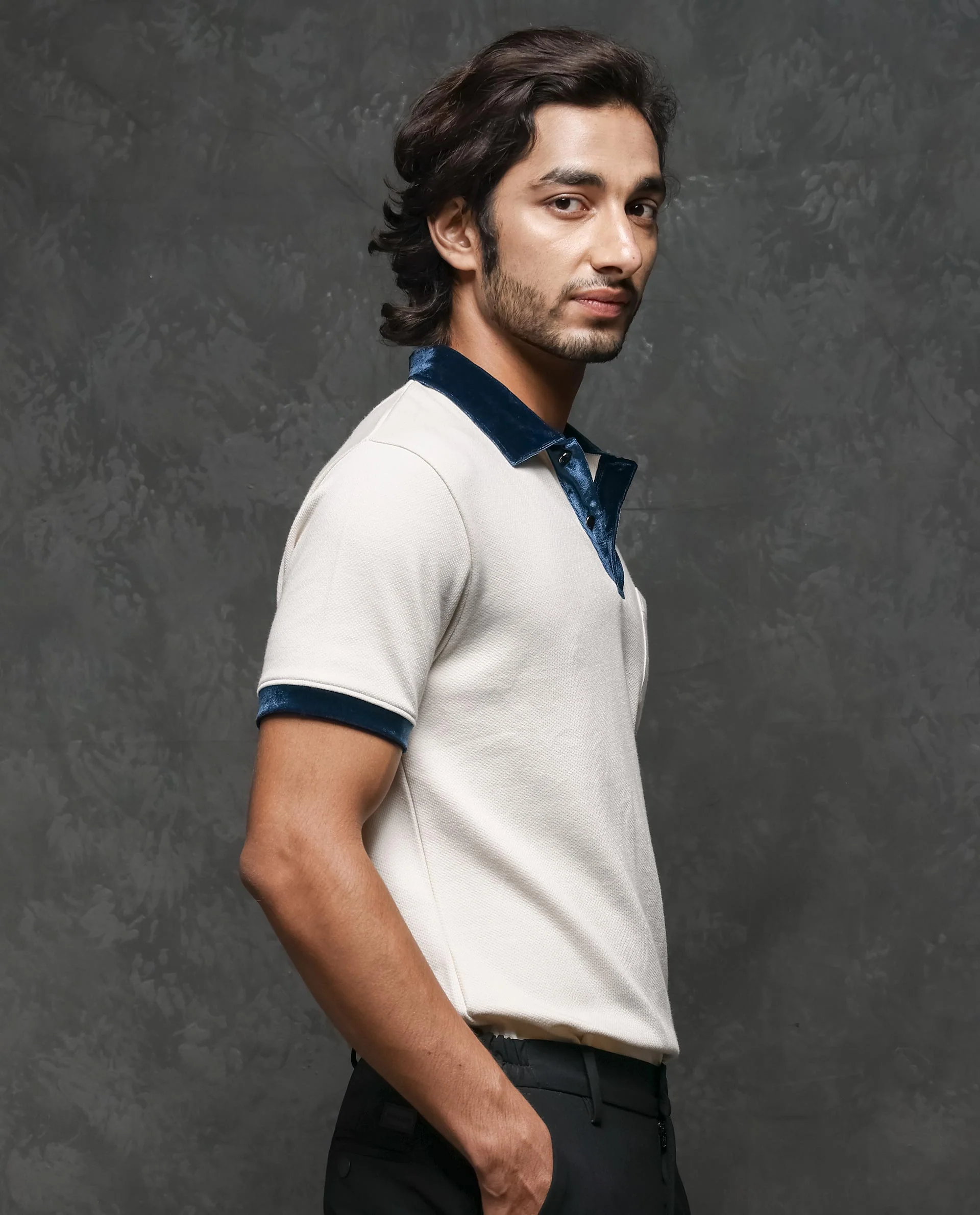 Rare Rabbit Men's Danil Off White Plain Regular Fit Half Sleeve Polo - Image 6