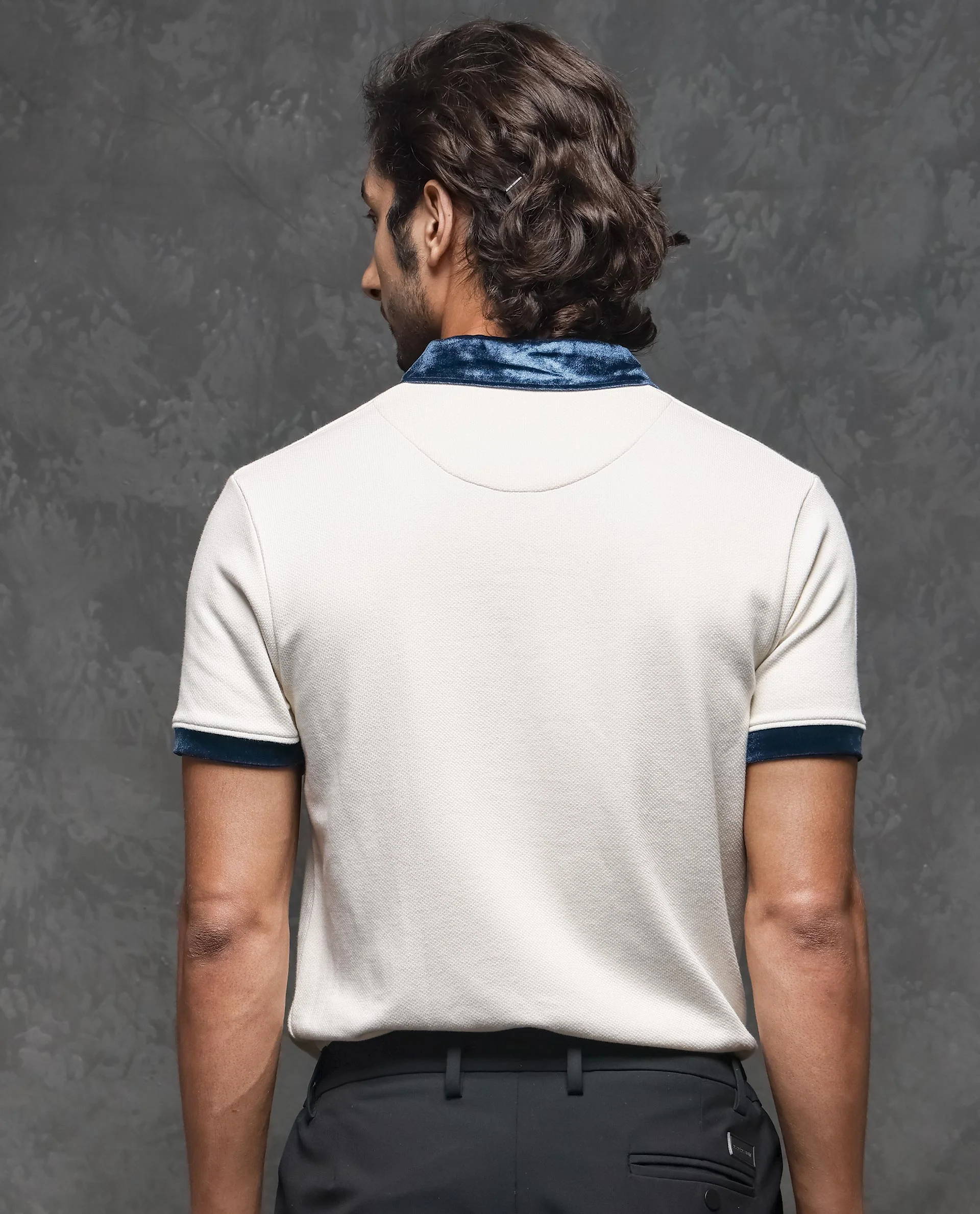 Rare Rabbit Men's Danil Off White Plain Regular Fit Half Sleeve Polo - Image 7