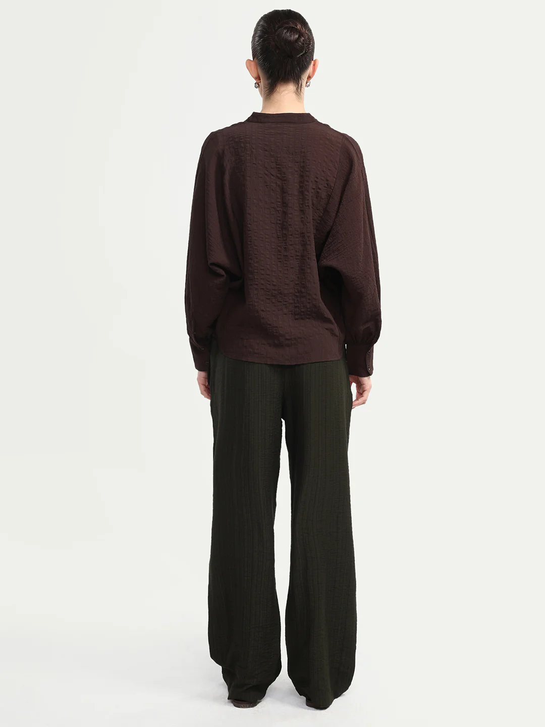 Rareism Women's Dano-B Olive Viscose Blend Drawstring Wide Plain Trouser - Image 7