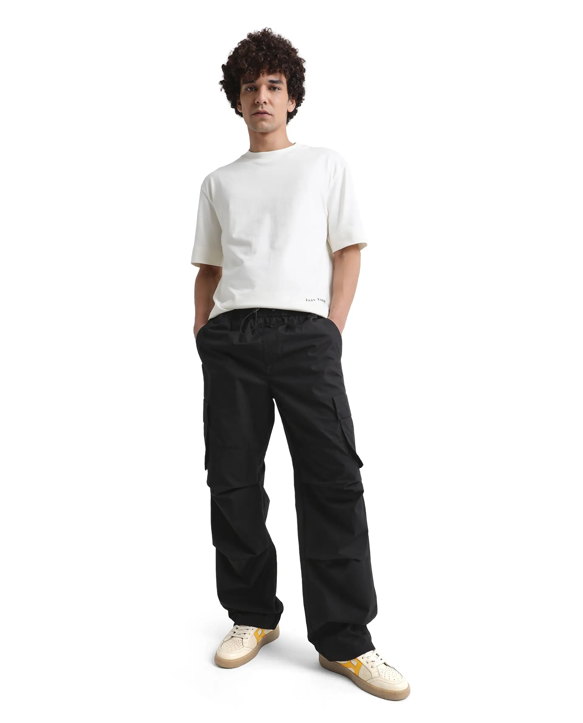 Rare Rabbit Men's Danq Off White Cotton Graphic Print Oversized Fit Half Sleeve Crew Neck T-Shirt - Image 8