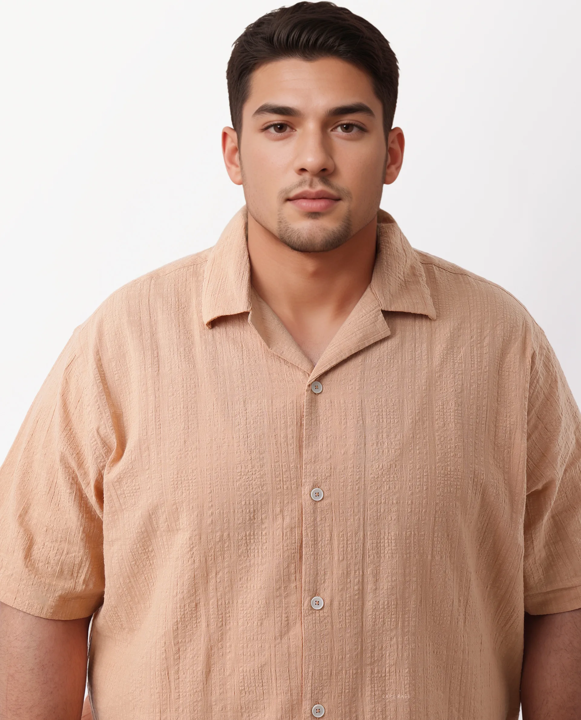 Rare Rabbit Men's Cotton Checked Print Boxy Fit Half Sleeve Cuban Collar Shirt - Image 4