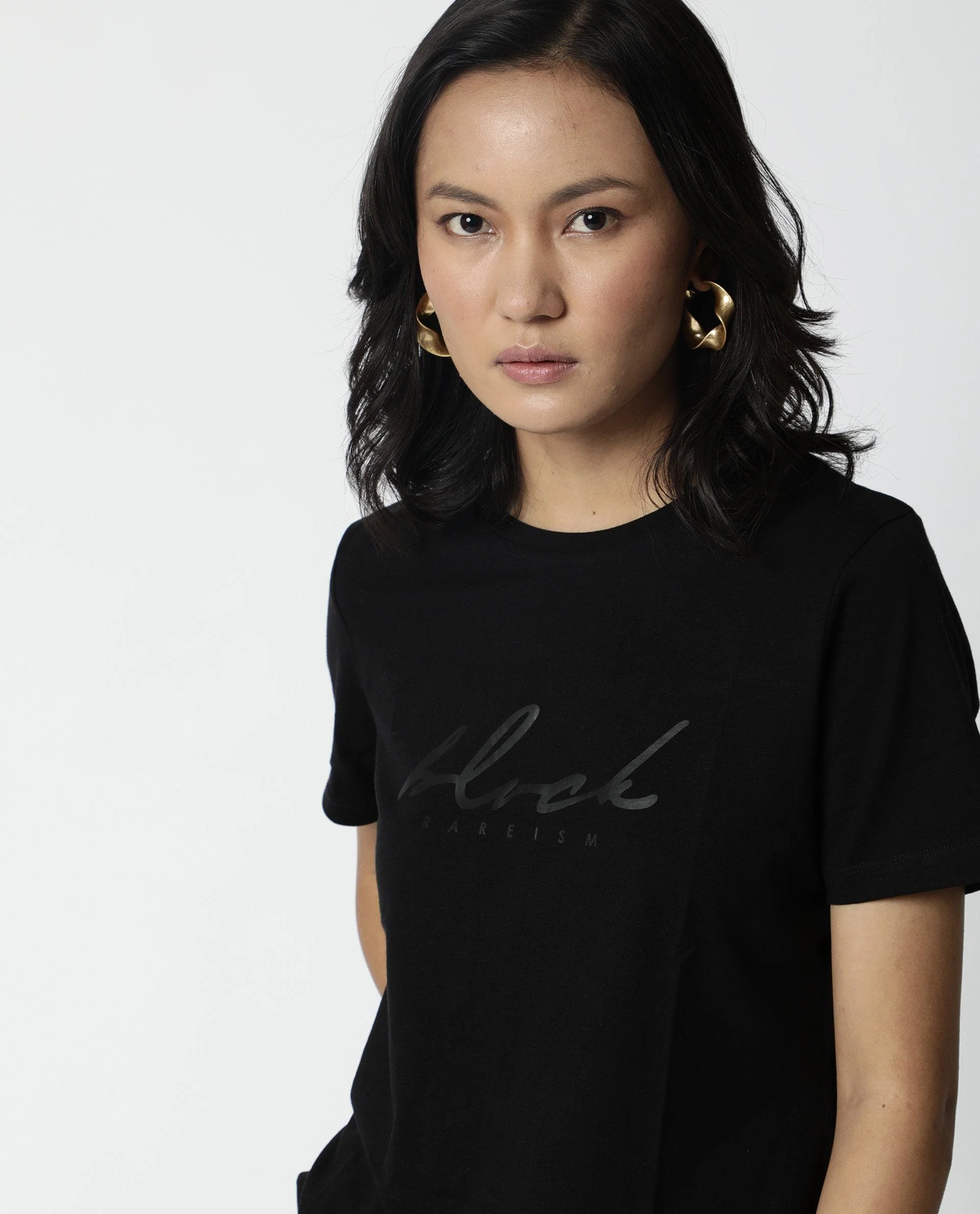 Rareism Women Darker Black T-Shirt Short Sleeves - Image 6