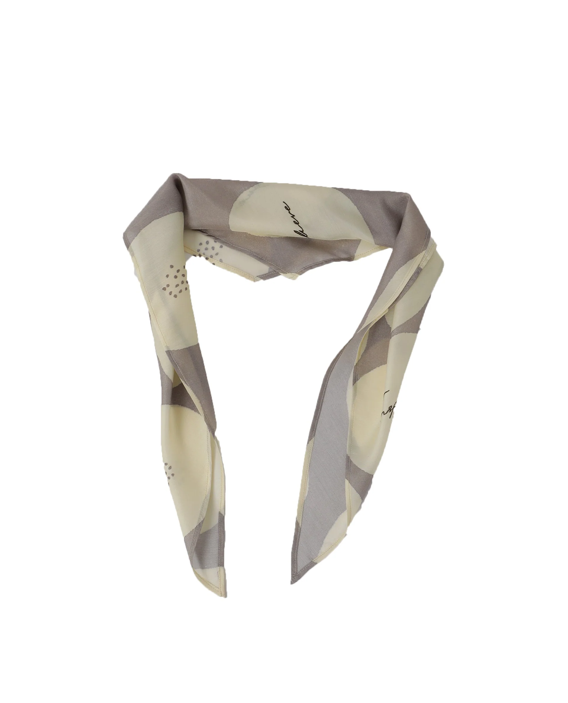 Rareism Women Darl Offwhite Scarf Cotton Silk Fabric - Image 4