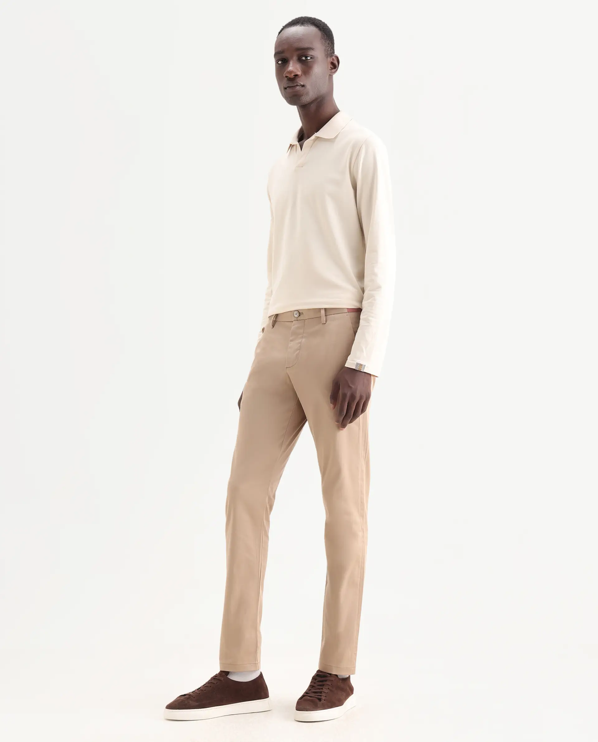 Rare Rabbit Men's Daron Beige Cotton Plain Regular Fit Trouser - Image 5