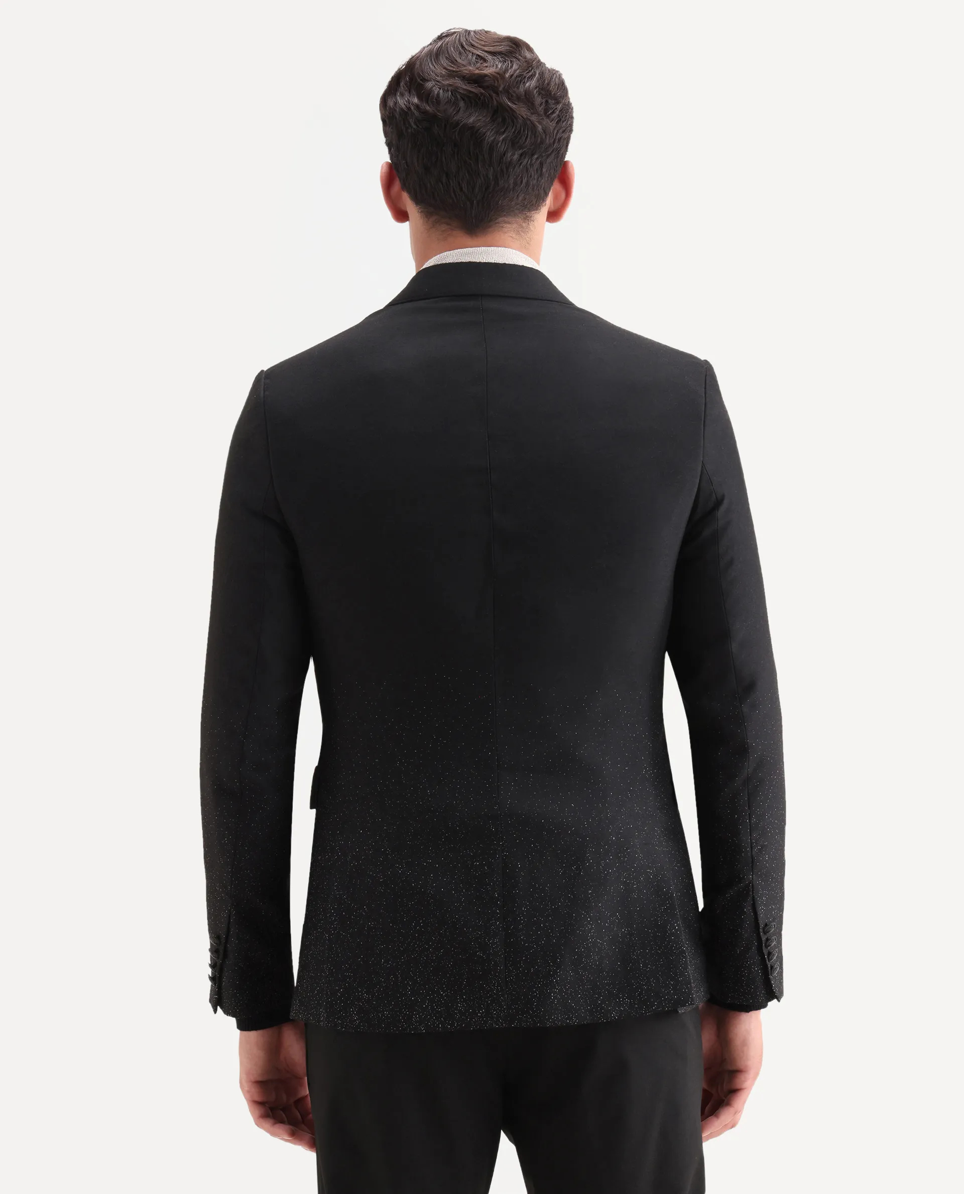 Rare Rabbit Men's Debra Black Polyester Plain Tailored Fit Full Sleeve Lapel Neck Blazer - Image 7