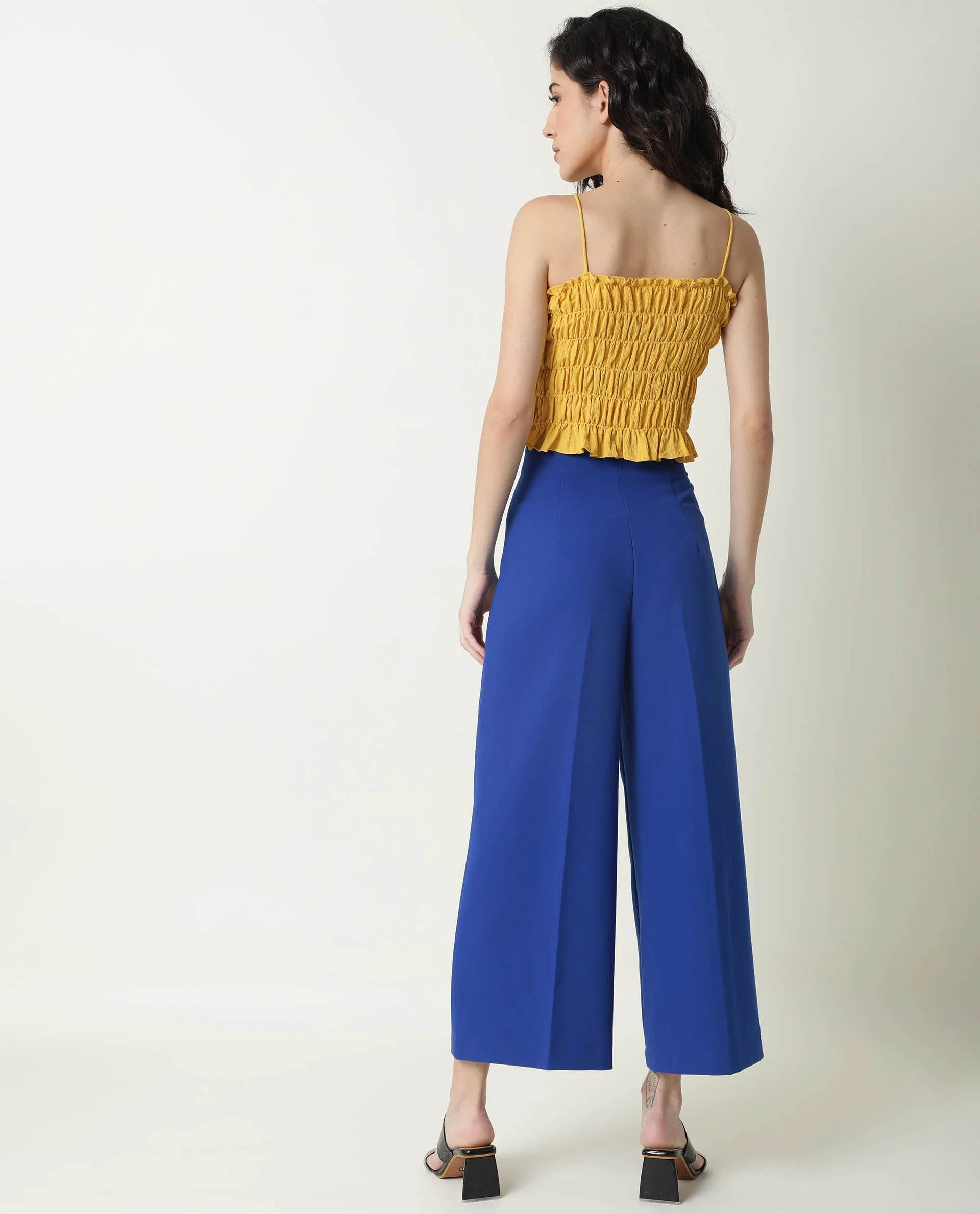 Rareism Women's Declan Yellow Tube Neck Plain Sleeveless Knee Length Tailored Top - Image 10