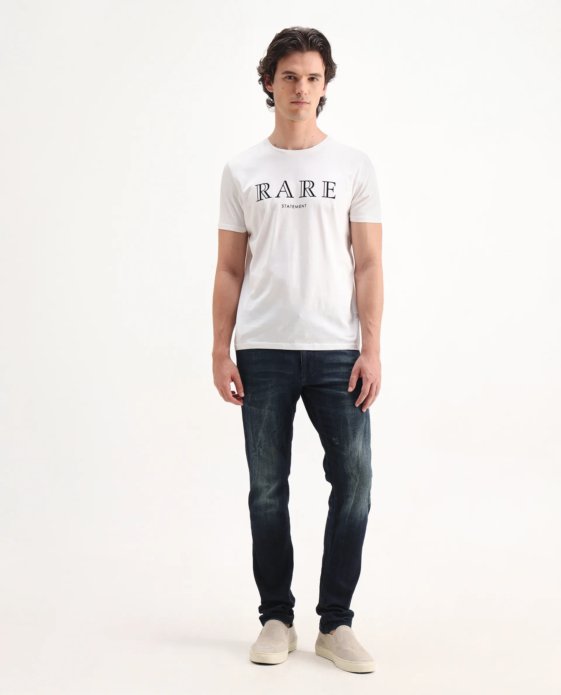 Rare Rabbit Men's Deigo Dark Blue Cotton Plain Hawk Slim Fit Jeans - Image 6