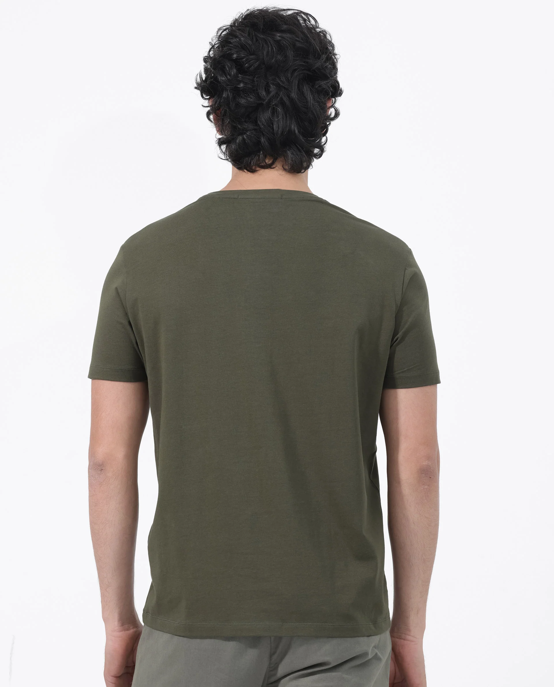 Rare Rabbit Articale Mens Del Olive Cotton Polyester Fabric Short Sleeve Crew Neck Regular Fit Printed T-Shirt - Image 8