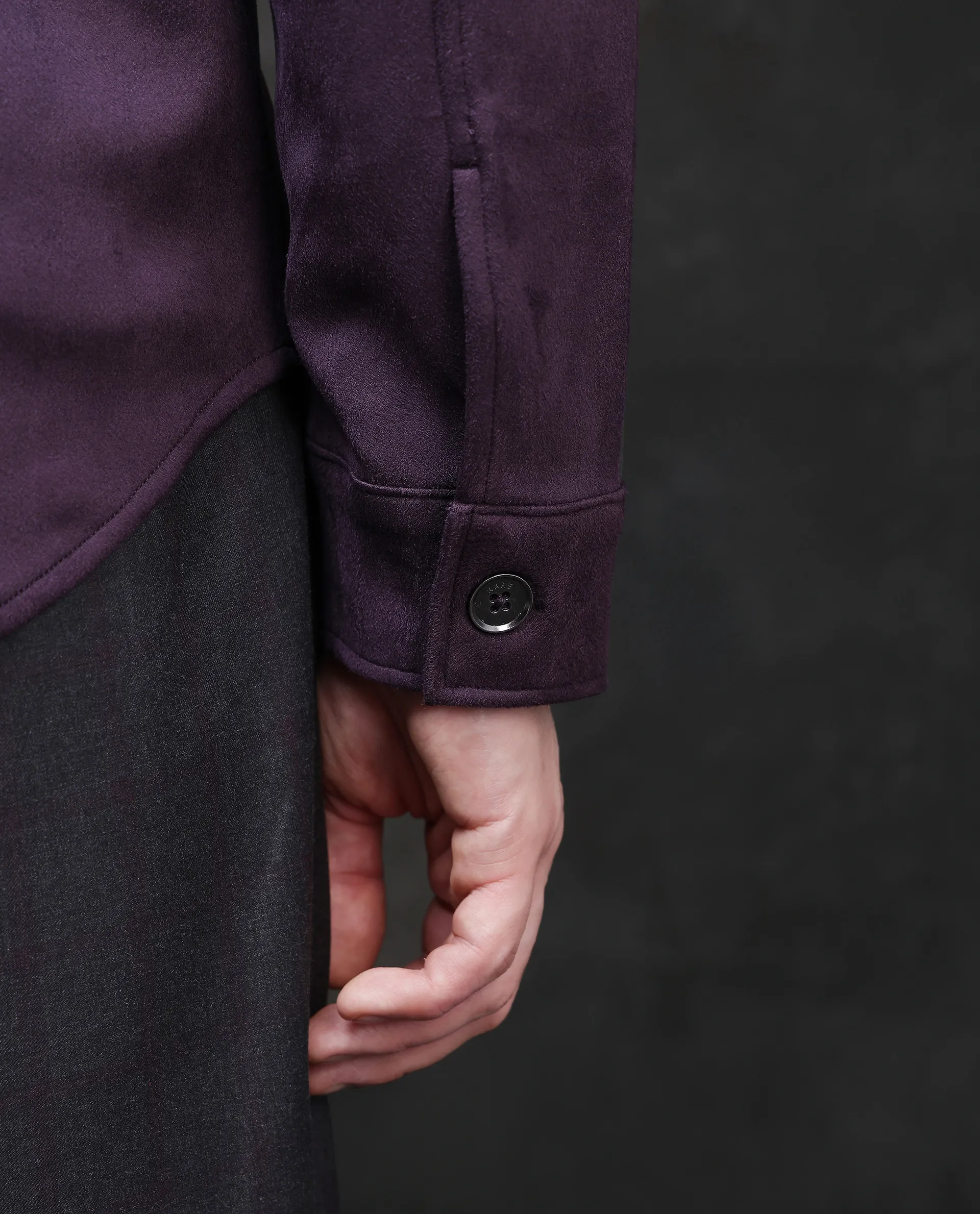 Rare Rabbit Men's Delk-2 Dark Purple Polyester Plain Regular Fit Full Sleeve Spread Collar Jacket - Image 7