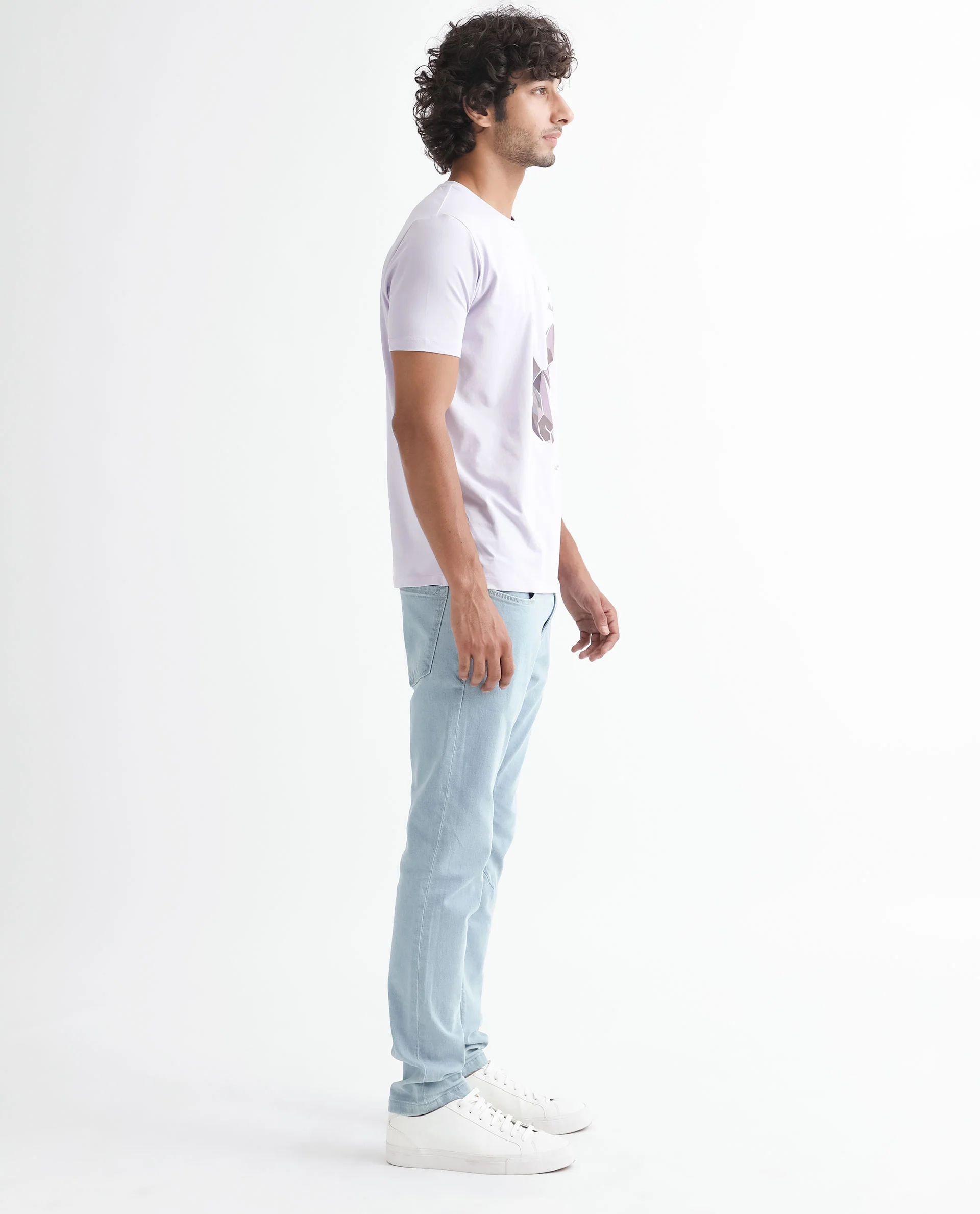 Rare Rabbit Men's Della Pastel Purple Regular Fit T-Shirt - Image 5