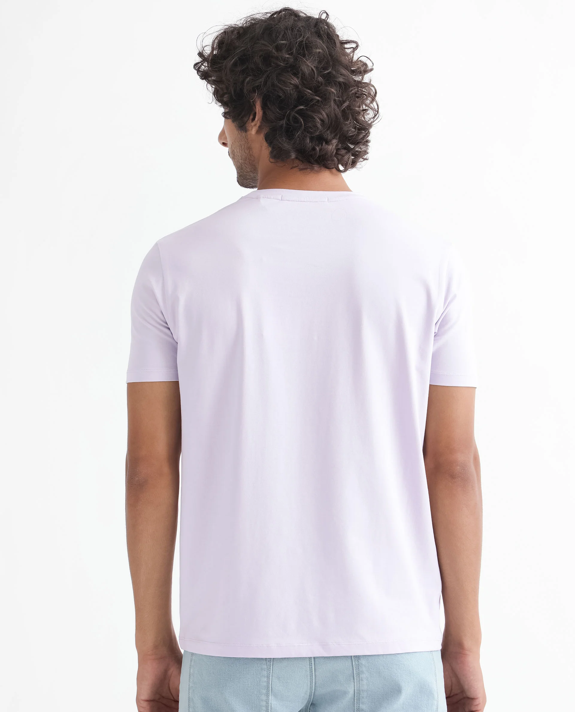 Rare Rabbit Men's Della Pastel Purple Regular Fit T-Shirt - Image 9